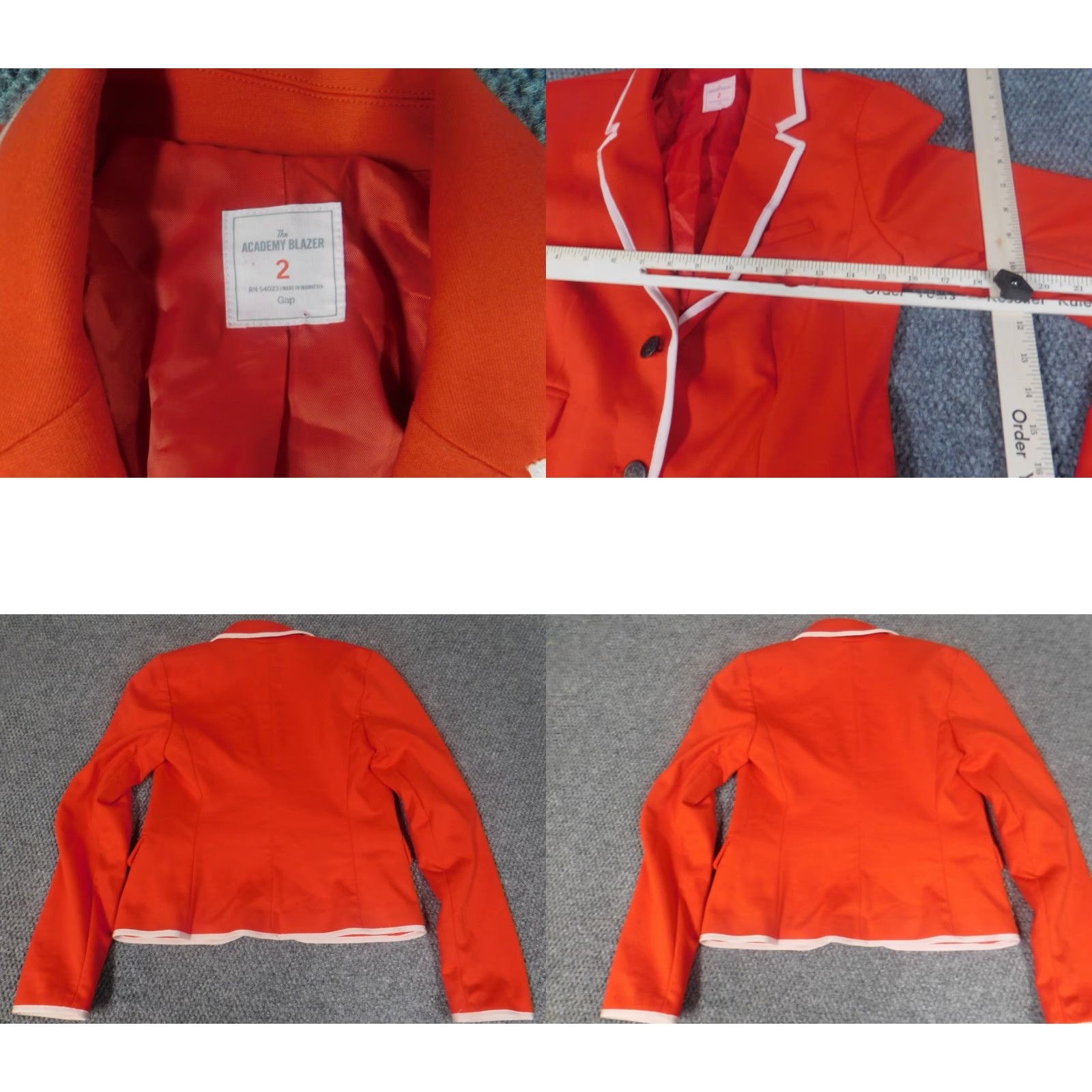 Gap Gap Women Blazer Jacket Orange 2 Button Preppy Casual Business Regular Size 2 Womens Blazer Fall Winter Vintage No Size XS / US 0-2 / IT 36-38 - 8 Thumbnail