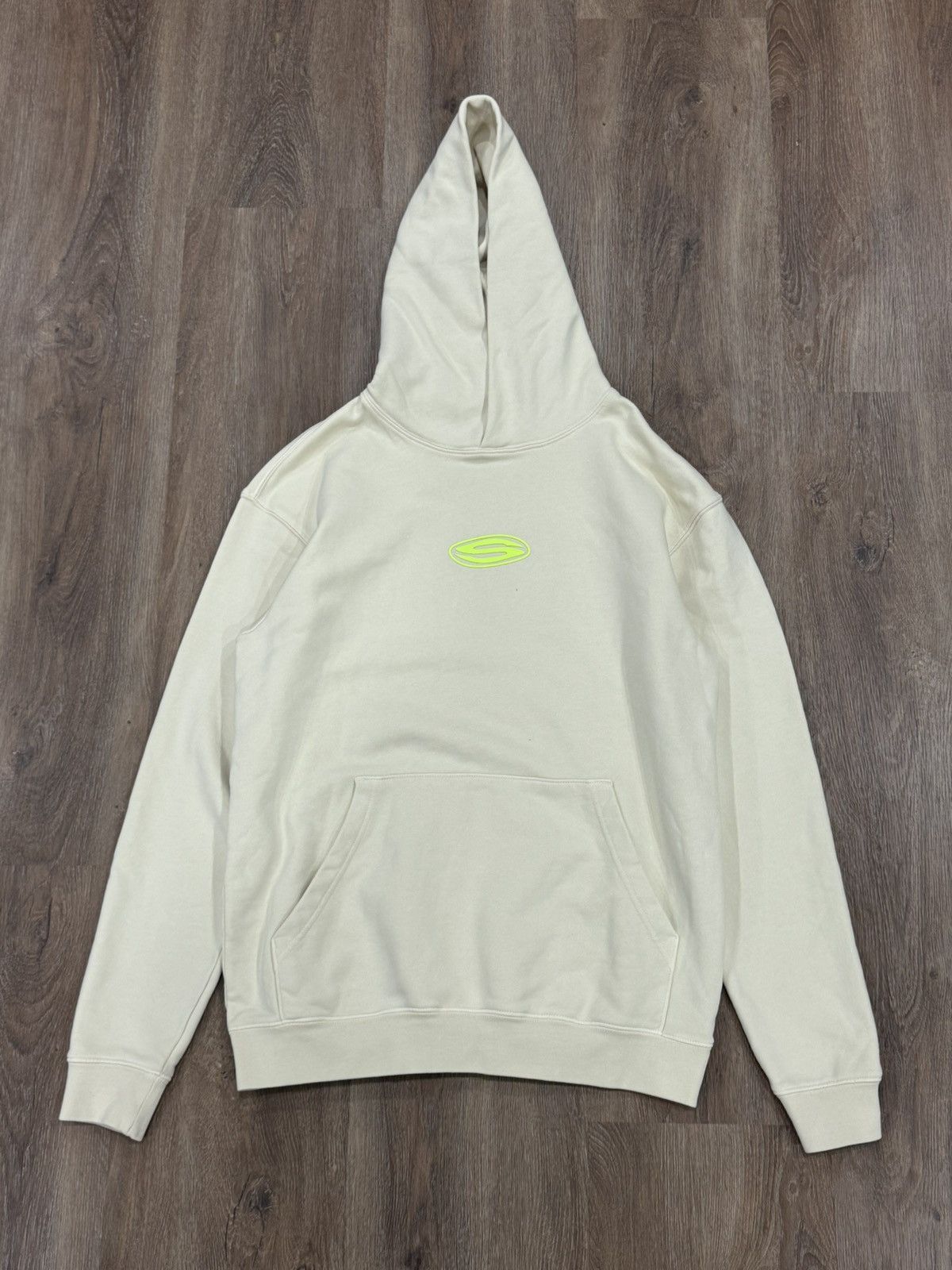 Supervsn Supervsn “Never Not Creating” Hoodie Cream Neon Green Size US M / EU 48-50 / 2 - 1 Thumbnail