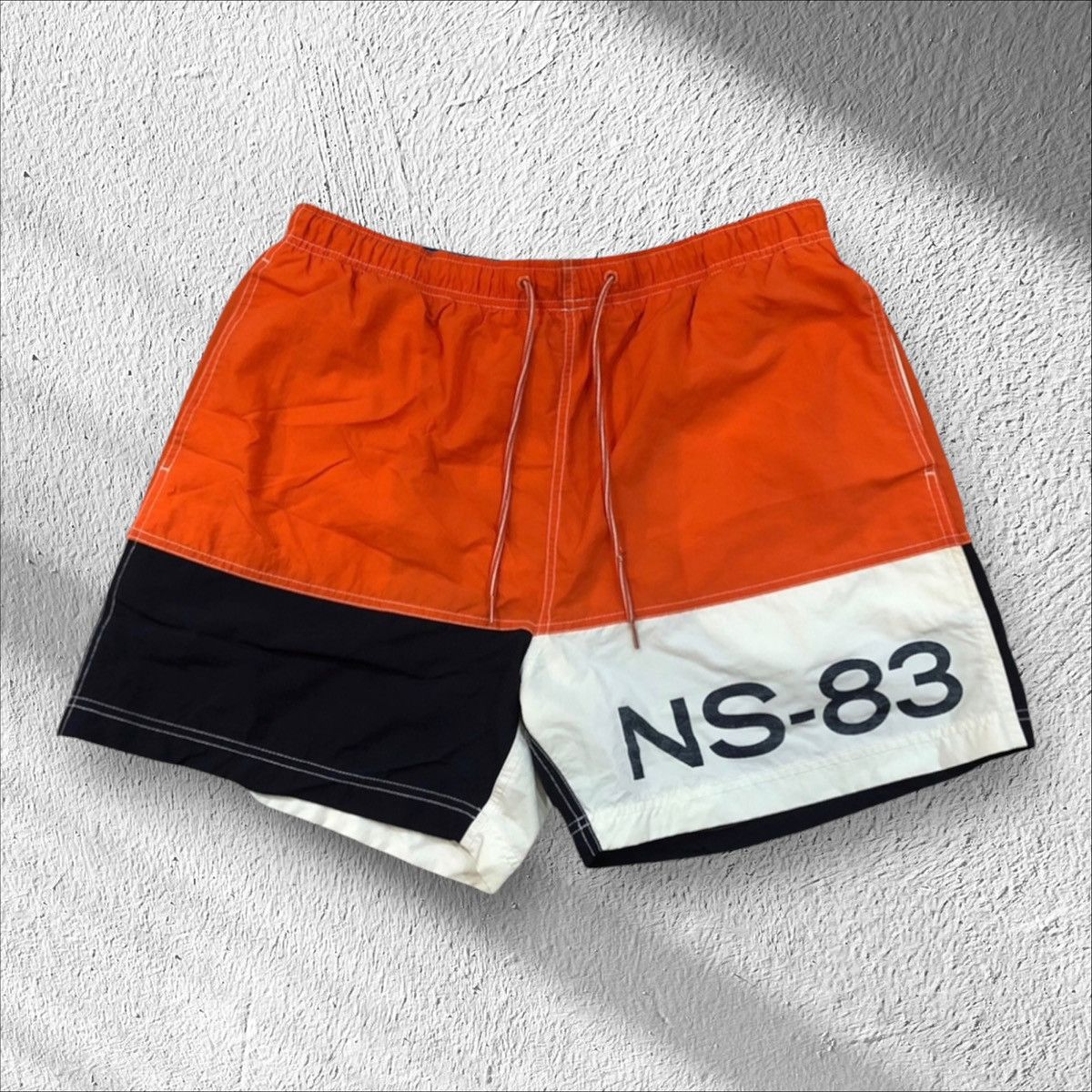 Nautica Nautica Multicolor Board Shorts Orange Navy Blue Size US 34 / EU 50 - 1 Thumbnail