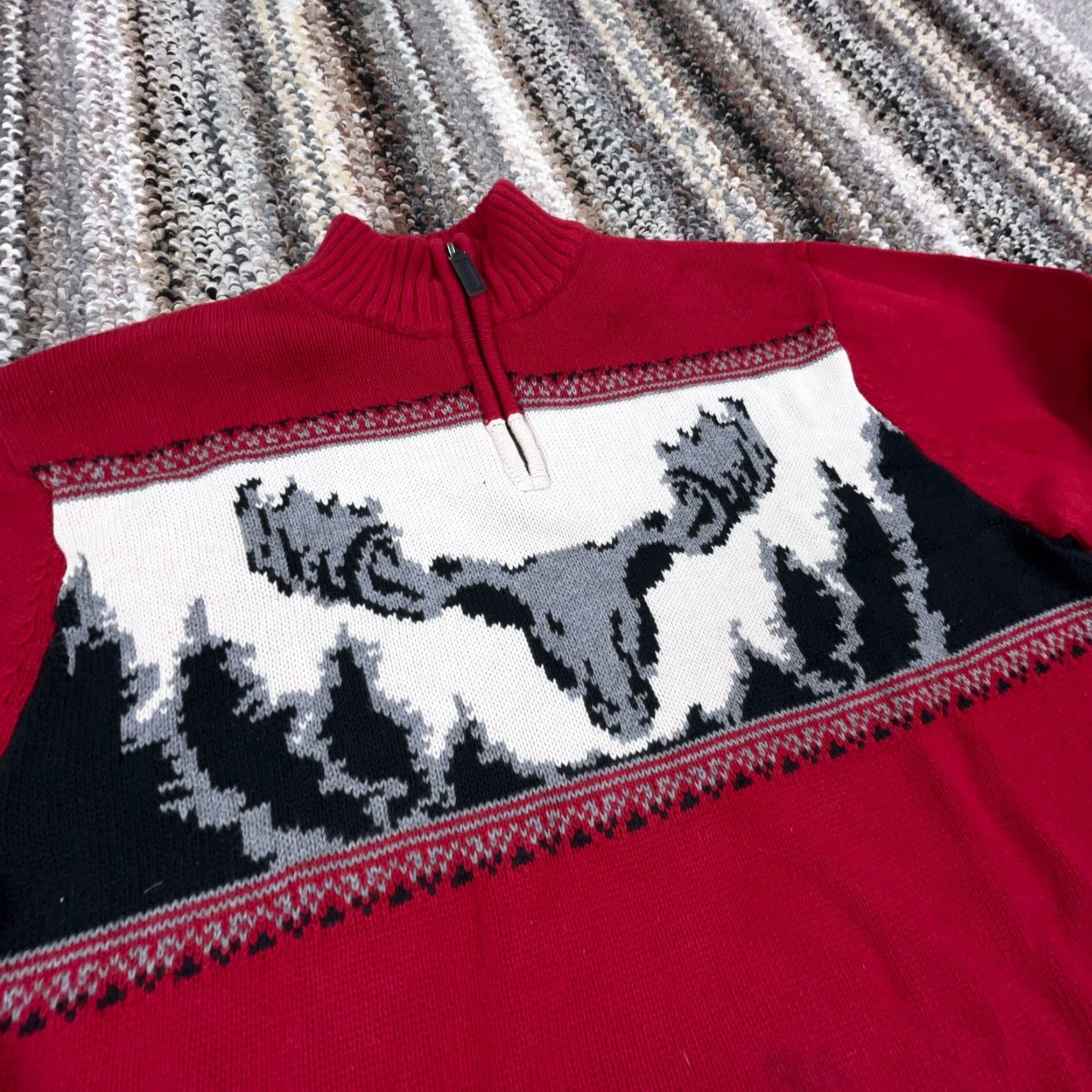 Chaps Chaps Sweater Men XL Red Pullover Mock Neck Knit Heavyweight Logo 1/4 Zip Vintage No Size US XL / EU 56 / 4 - 3 Thumbnail