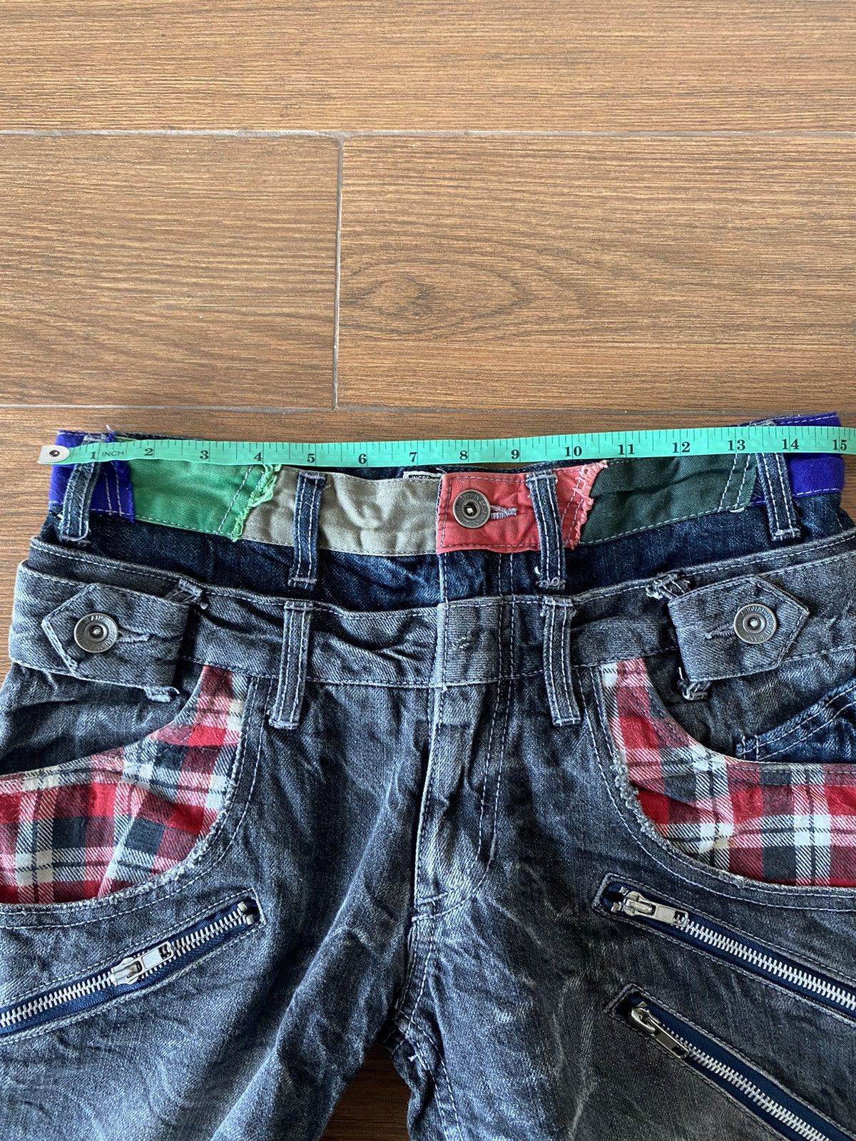 GOSTAR DE FUGA × If Six Was Nine Japanese Patina Double Waist Flash Distressed Denim Pants Size US 31 - 11 Thumbnail