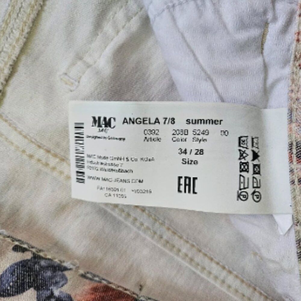 MAC Jeans MAC Jeans Floral Cream Denim Jeans Women 28 6 Medium Size 28" / US 6 / IT 42 - 6 Thumbnail