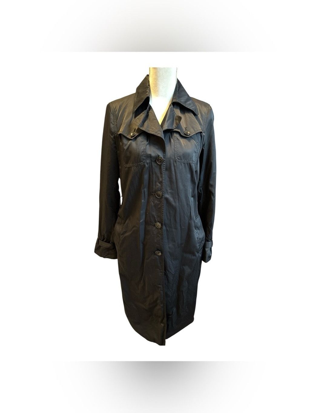 Kenneth Cole Kenneth Cole Reaction Black Single-Breasted Trench Coat- Med Size M / US 6-8 / IT 42-44 - 1 Thumbnail