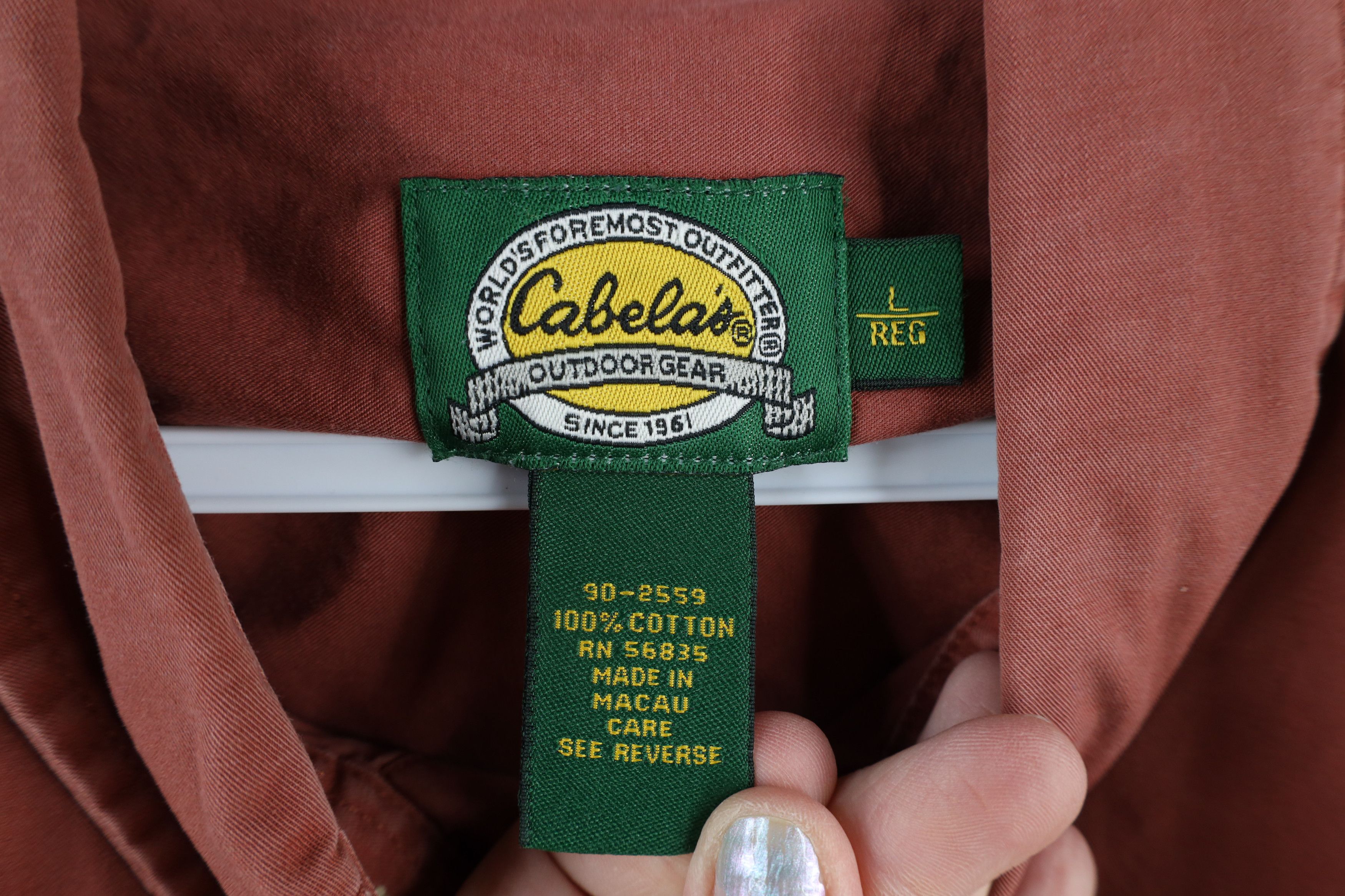 Cabelas × Vintage Vintage Cabelas Short Sleeve Collared Bush Button Shirt Size US L / EU 52-54 / 3 - 7 Thumbnail