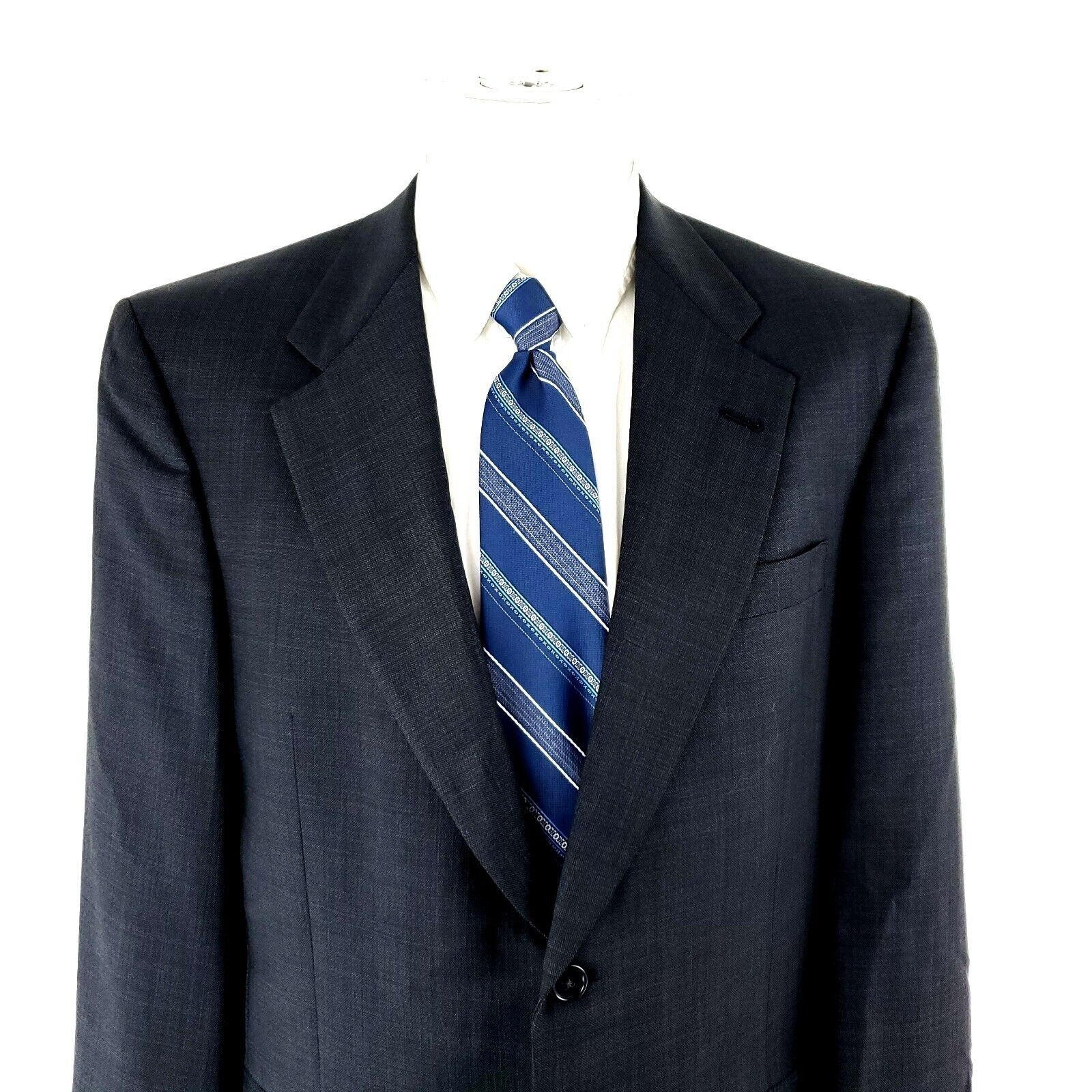 Hart Schaffner Marx Hart Schaffner Marx Wool 2 Button Blazer 38R Gray Blue Twill Size 38R - 1 Thumbnail
