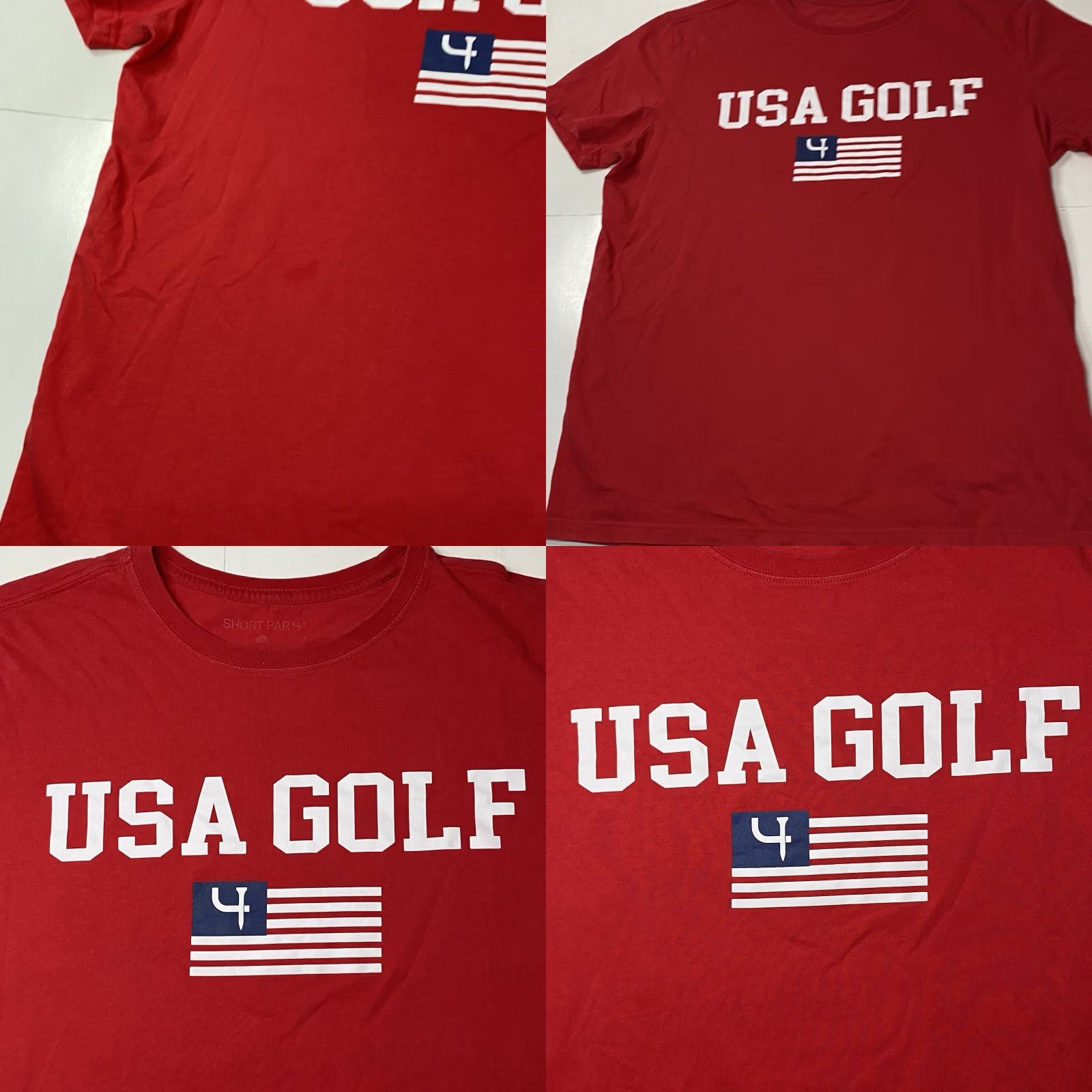 Vintage USA Short Par 4 Mens T Shirt Graphic Red M Regular Crew Neck Short Sleeve Cotton Blend Logo Graphic T Shirt USA Men Size US M / EU 48-50 / 2 - 8 Thumbnail
