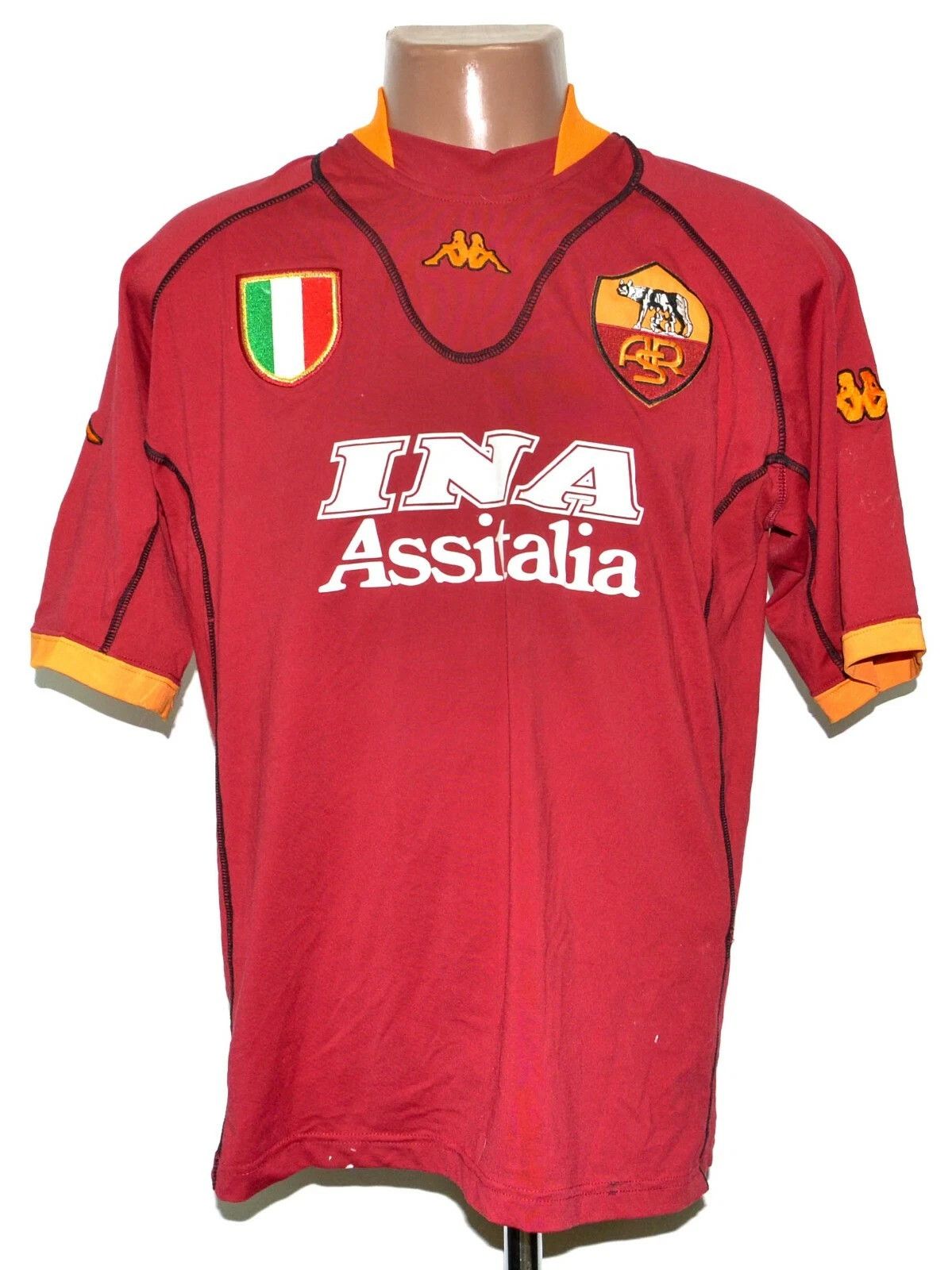 Kappa AS ROMA SIGNED 2001/2002 HOME FOOTBALL SHIRT FUSER 7 Size US XXL / EU 58 / 5 - 2 Thumbnail
