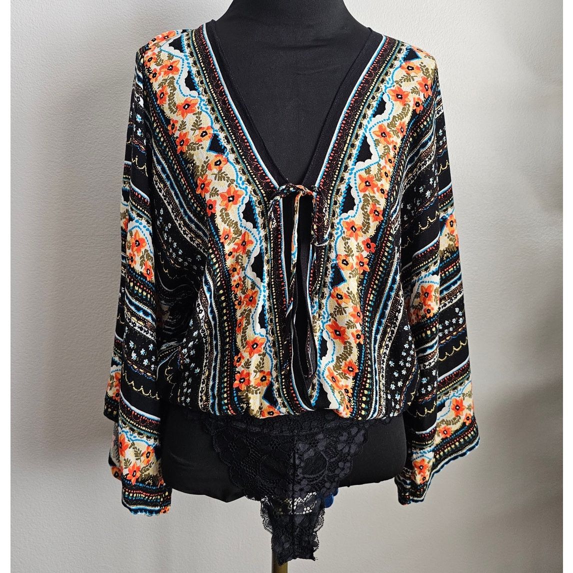 Free People Free People Intimately Floral Dolman Sleeve Bodysuit XS Size XS / US 0-2 / IT 36-38 - 4 Thumbnail