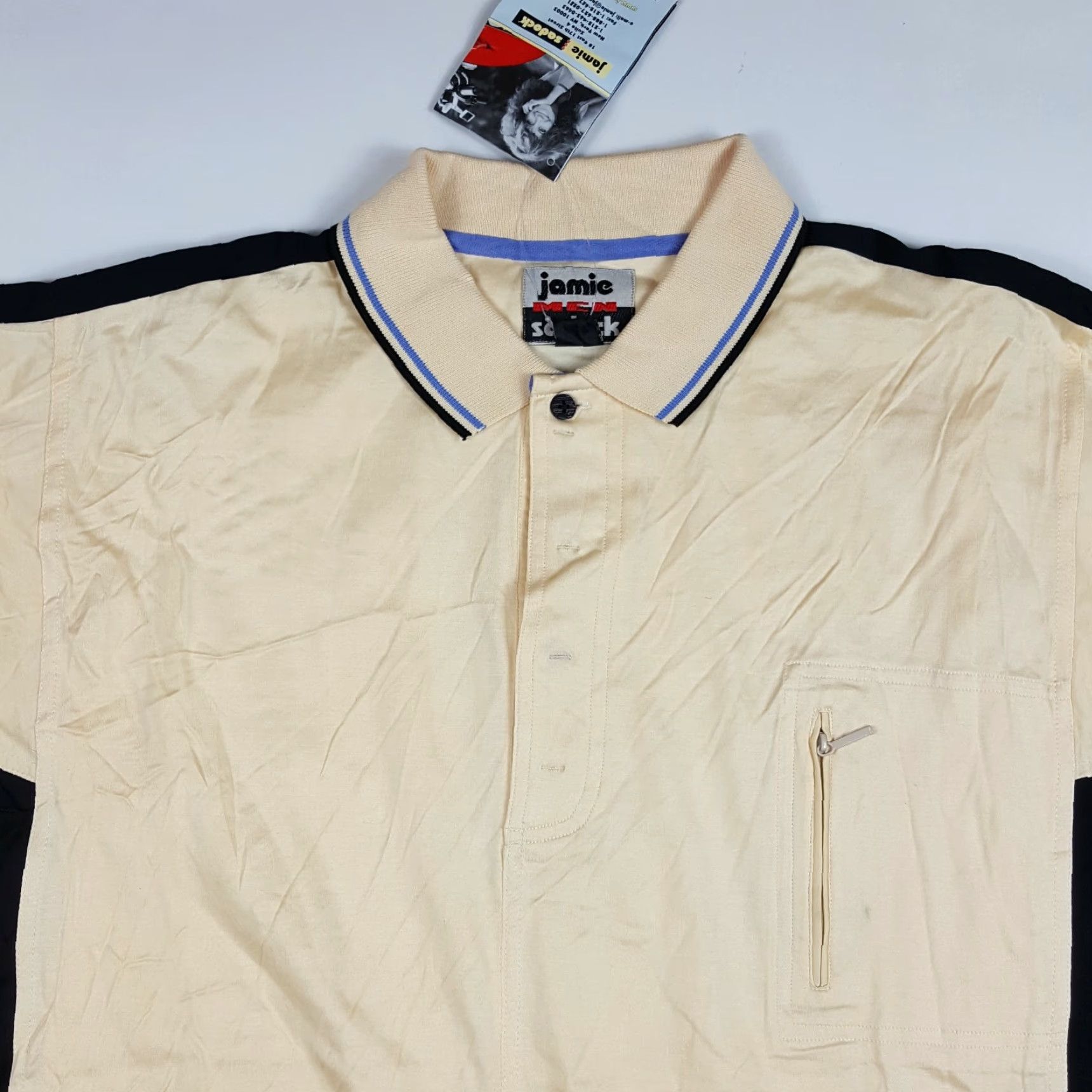 Vintage VINTAGE Jamie Sadock Polo Shirt Mens Large Ivory Cream Short Sleeve Golf Casual 90s Preppy Size US L / EU 52-54 / 3 - 2 Thumbnail