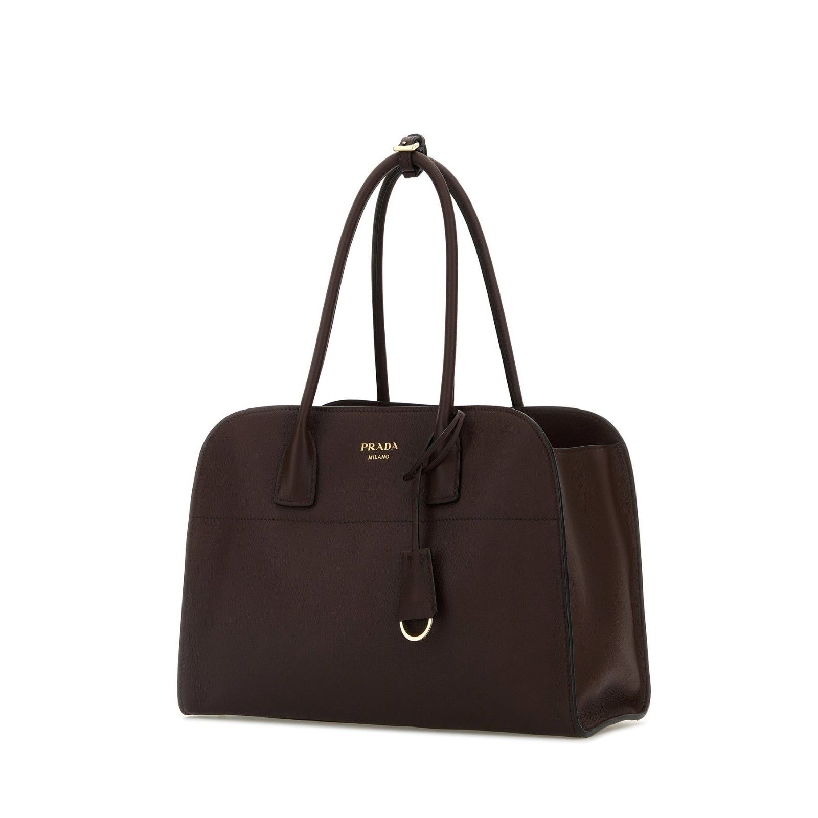 Prada PRADA Medium Aubergine Brown Leather Shopper Shoulder Bag Ne Size ONE SIZE - 2 Thumbnail