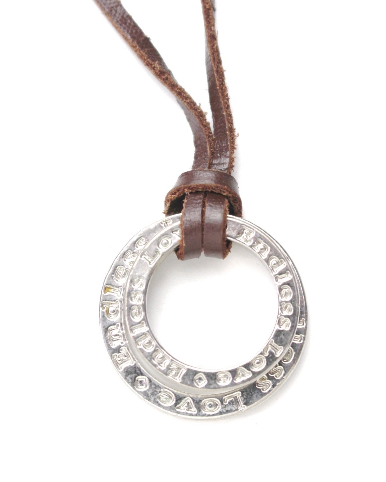 Japanese Brand 2010S LEATHER NECKLACE WITH ENGRAVED RING – “ENDLESS LOVE” Size ONE SIZE - 1 Thumbnail