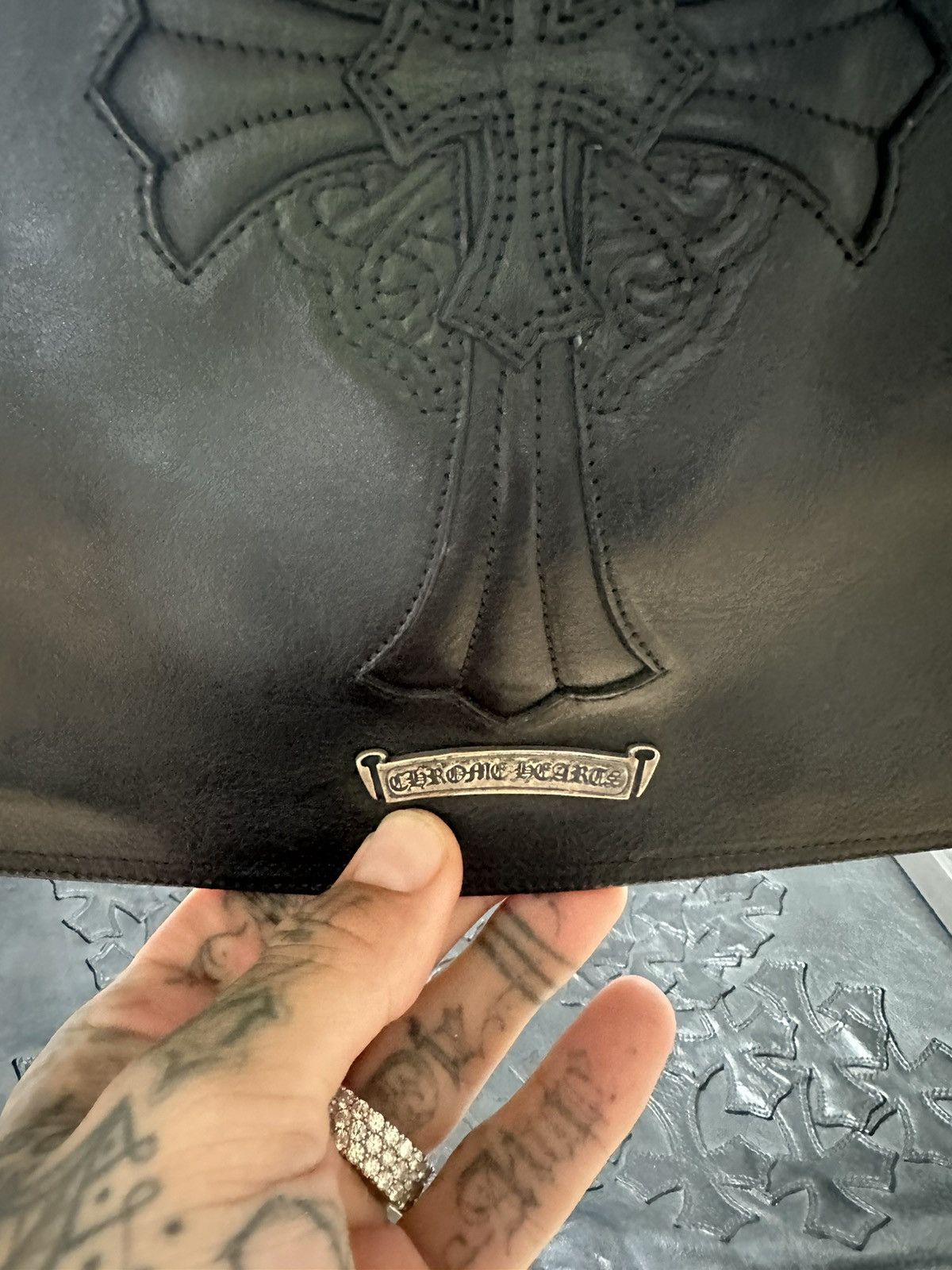 Chrome Hearts CHROME HEARTS MOVIE STAR PRODUCER EBONY CROSS PATCH CHAIR Size ONE SIZE - 14 Thumbnail