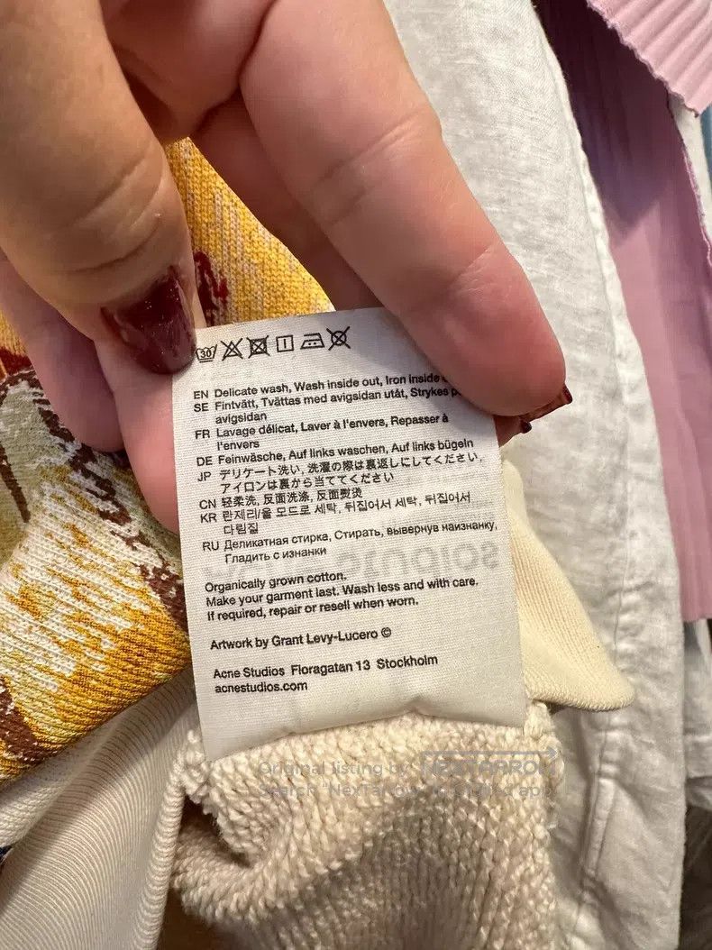 Acne Studios Acne Studios Beige Sweatshirt with Vintage Letter Print, L Size XXS / US 00 / IT 34 - 5 Thumbnail