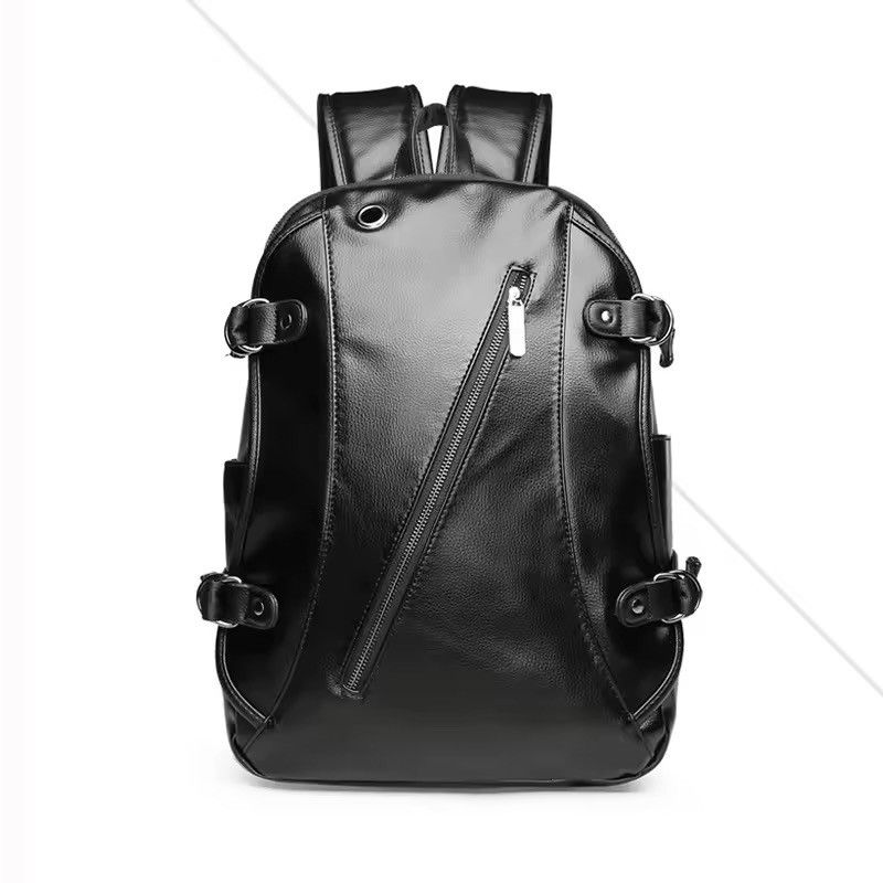 Vintage Capacity Large Waterproof PU Leather Backpack School Bag Size ONE SIZE - 5 Thumbnail