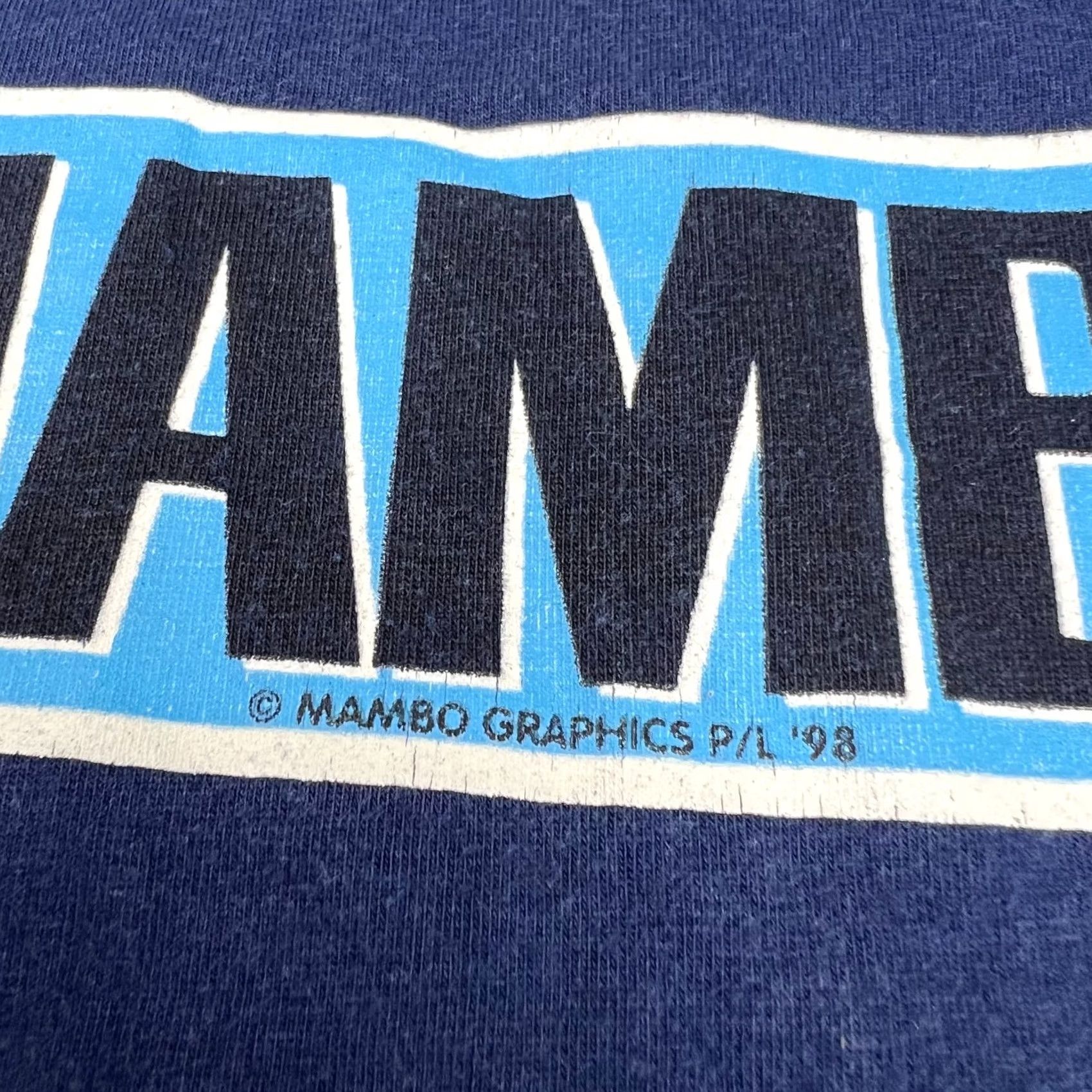 Mambo MAMBO 90s Vintage T-Shirt Men Blue Size L Surfin Art Tee Australia Eye For Detail Shirt Size US L / EU 52-54 / 3 - 6 Thumbnail