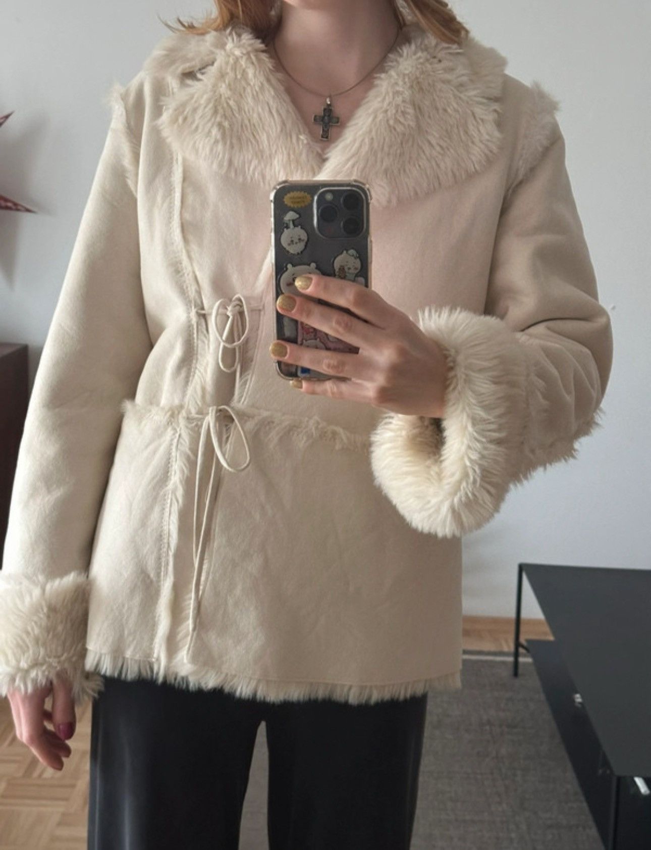 Vintage Fur coat blazer jacket wrapped tied Size M / US 6-8 / IT 42-44 - 1 Thumbnail