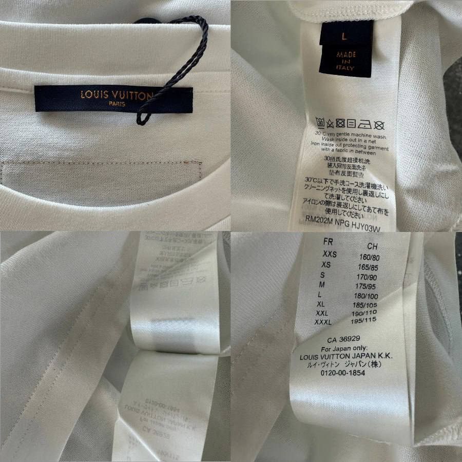 Louis Vuitton LOUIS VUITTON WHITE & BLUE LV STITCH LOGO T-SHIRT Size US L / EU 52-54 / 3 - 3 Thumbnail
