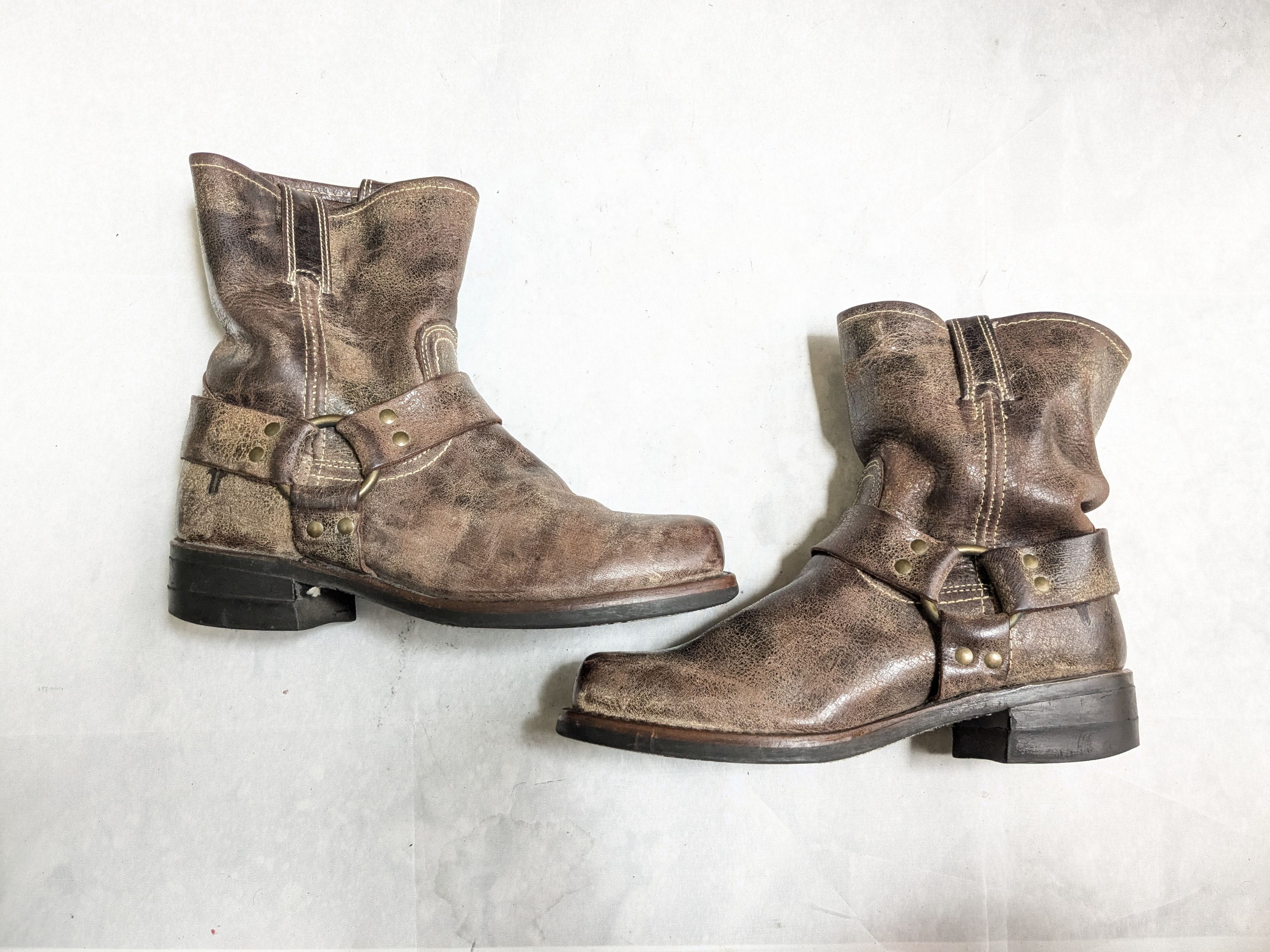 Frye Frye Harness Boots Brown Leather 9 M Buckle Size US 9 / EU 42 - 1 Thumbnail