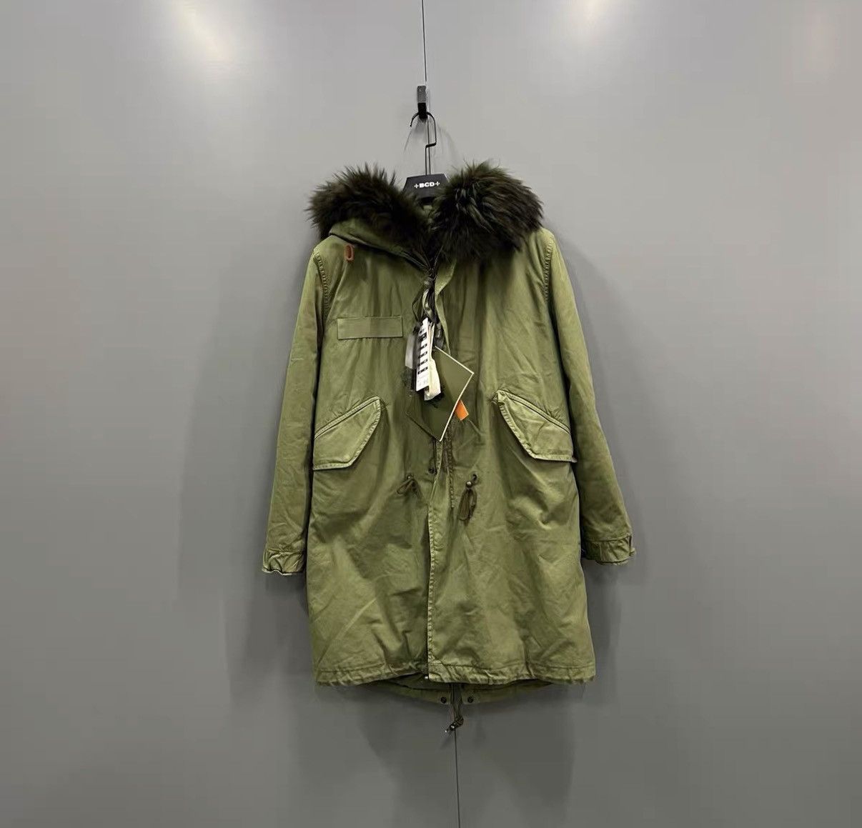 MR & MRS ITALY MR&MRS Italy Military Green Logo Hooded Fur Coat J41 Size US S / EU 44-46 / 1 - 1 Thumbnail