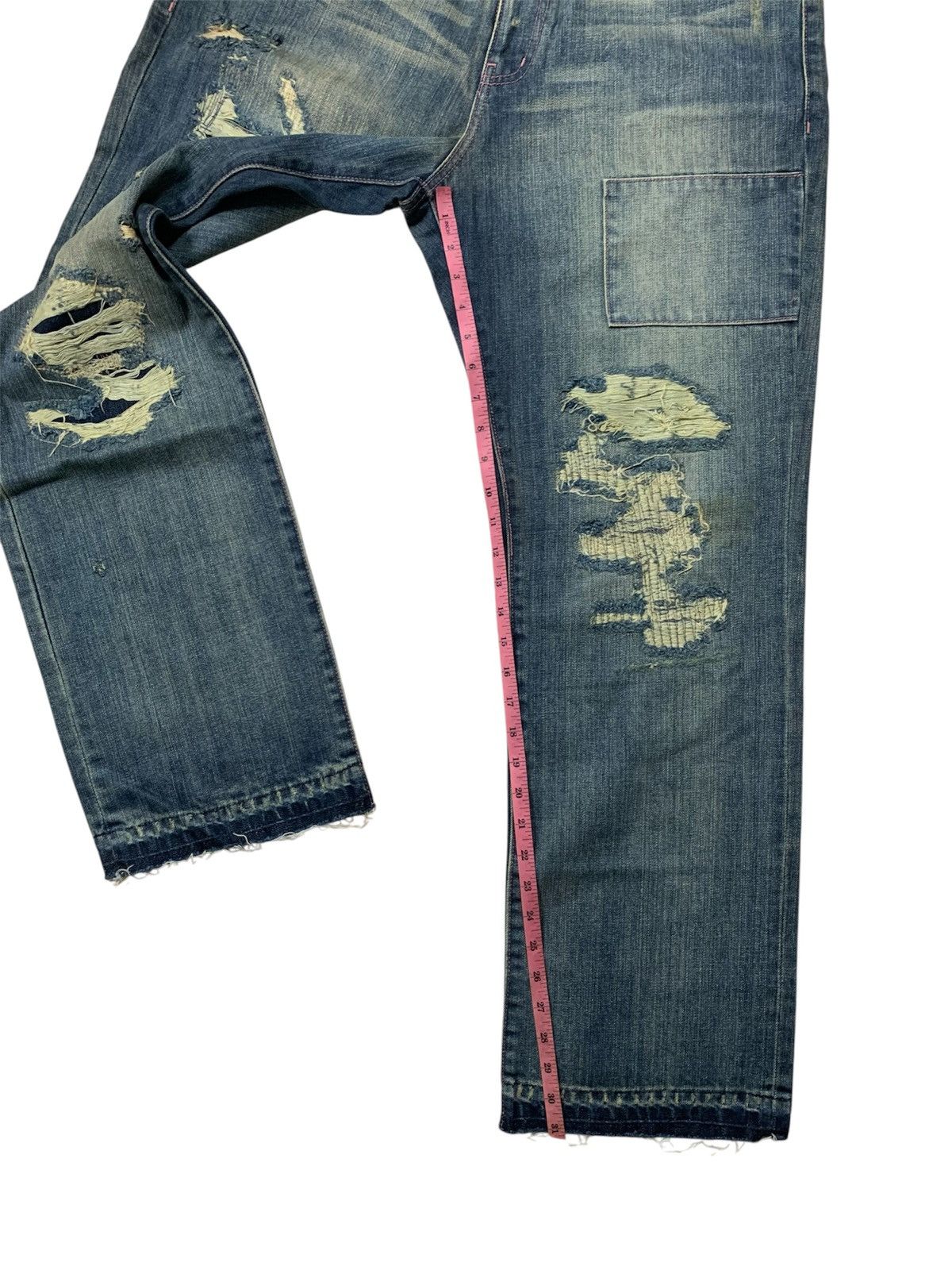 KIKS TYO KIKS TYO straight cut Distressed jeans Size US 35 - 14 Thumbnail