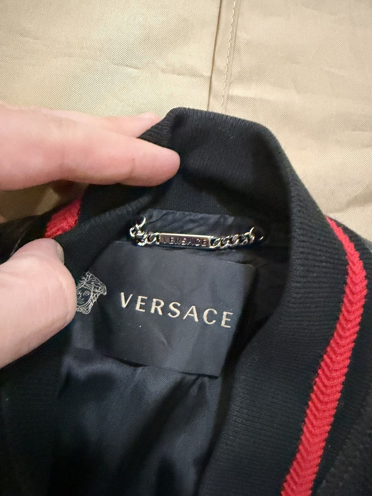 Versace Versace Calf Leather Colorblock Pattern Jacket size 48 $6500 Size US M / EU 48-50 / 2 - 5 Thumbnail