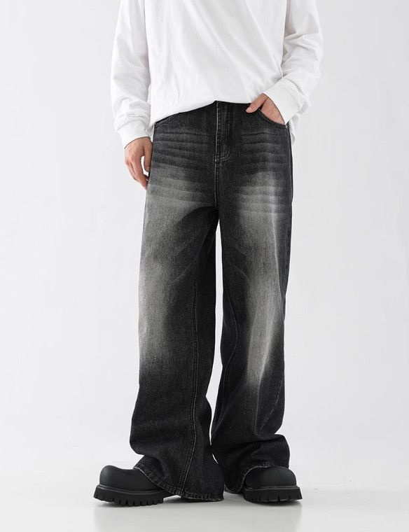 Japanese Brand Men's Retro Casual Washed Clean-Fit Straight-Leg Jeans Size US 32 / EU 48 - 1 Thumbnail
