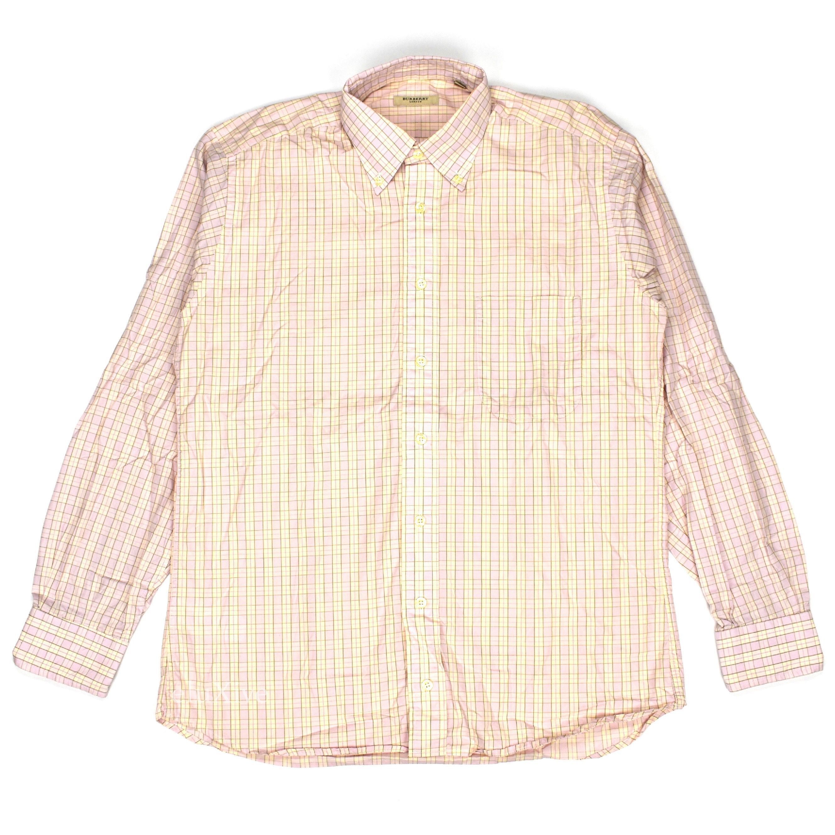 Burberry Burberry Vintage Pink Check Button Down Shirt Size US M / EU 48-50 / 2 - 1 Preview