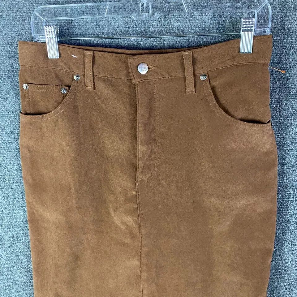 Vintage Rough Rider Skirt Women's 7/8 Long Suede Polyester Blend Size 30" / US 8 / IT 44 - 2 Thumbnail