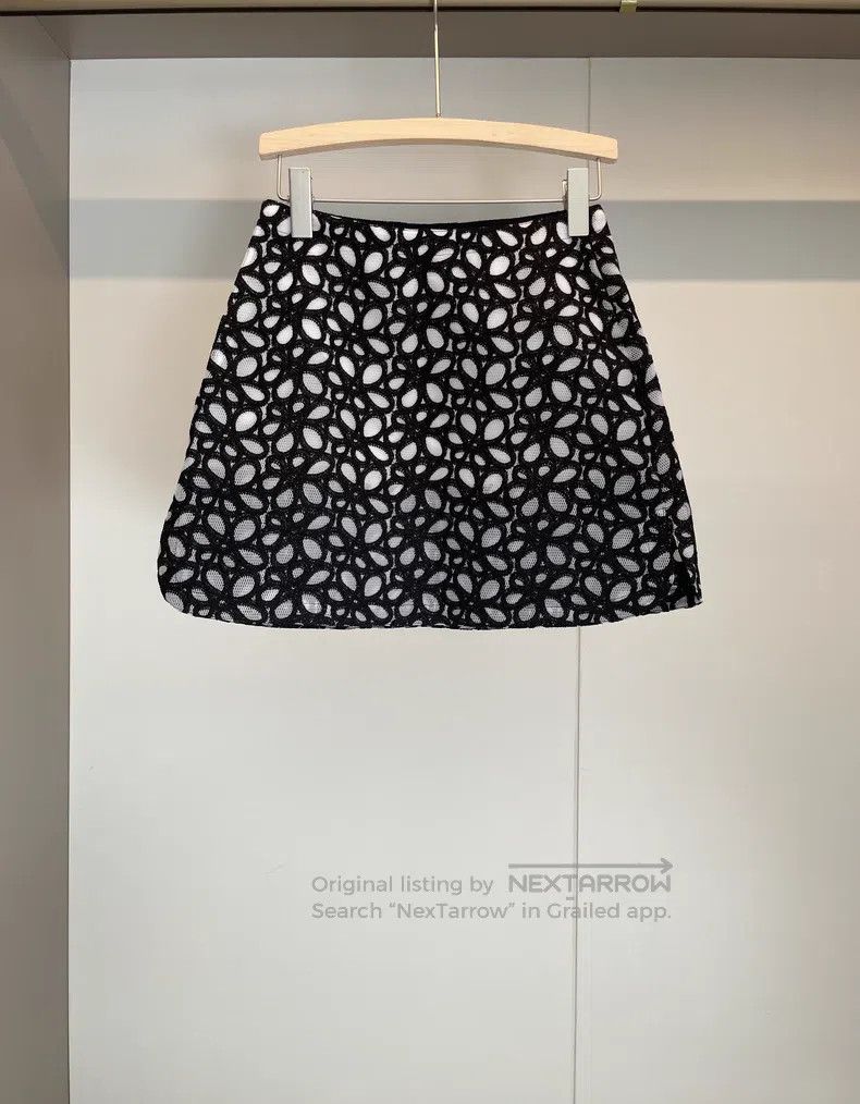Alaia Alaia Black and White Color Blocked Fiber Nylon Skirt Size 26" / US 2 / IT 38 - 2 Thumbnail