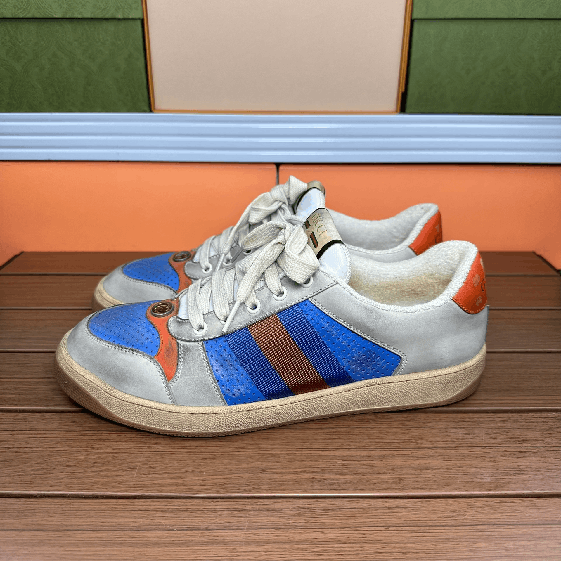Gucci Gucci Orange Lowtop Sneakers 9 Men Size US 9 / EU 42 - 1 Thumbnail