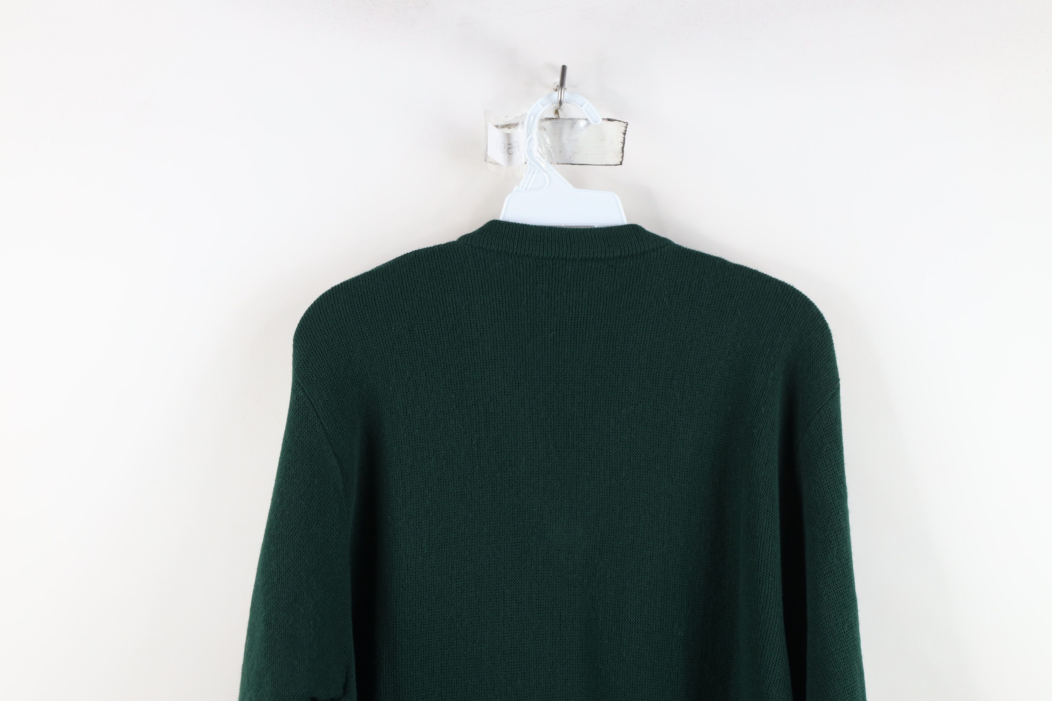 Vintage Vintage 90s Streetwear Blank Knit V-Neck Sweater Green USA Size US S / EU 44-46 / 1 - 8 Thumbnail