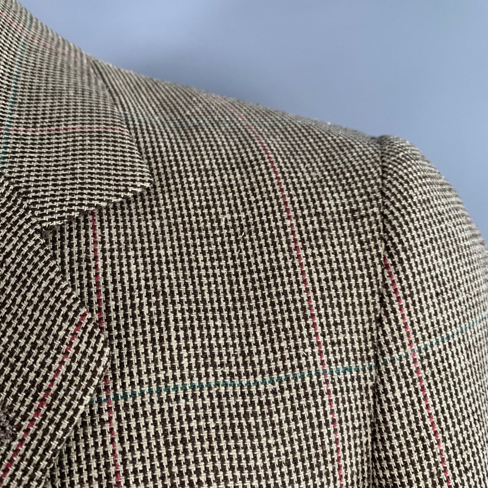 Other Size 42 Brown Cream Houndstooth Single Breasted Sport Coat Size 42R - 9 Thumbnail