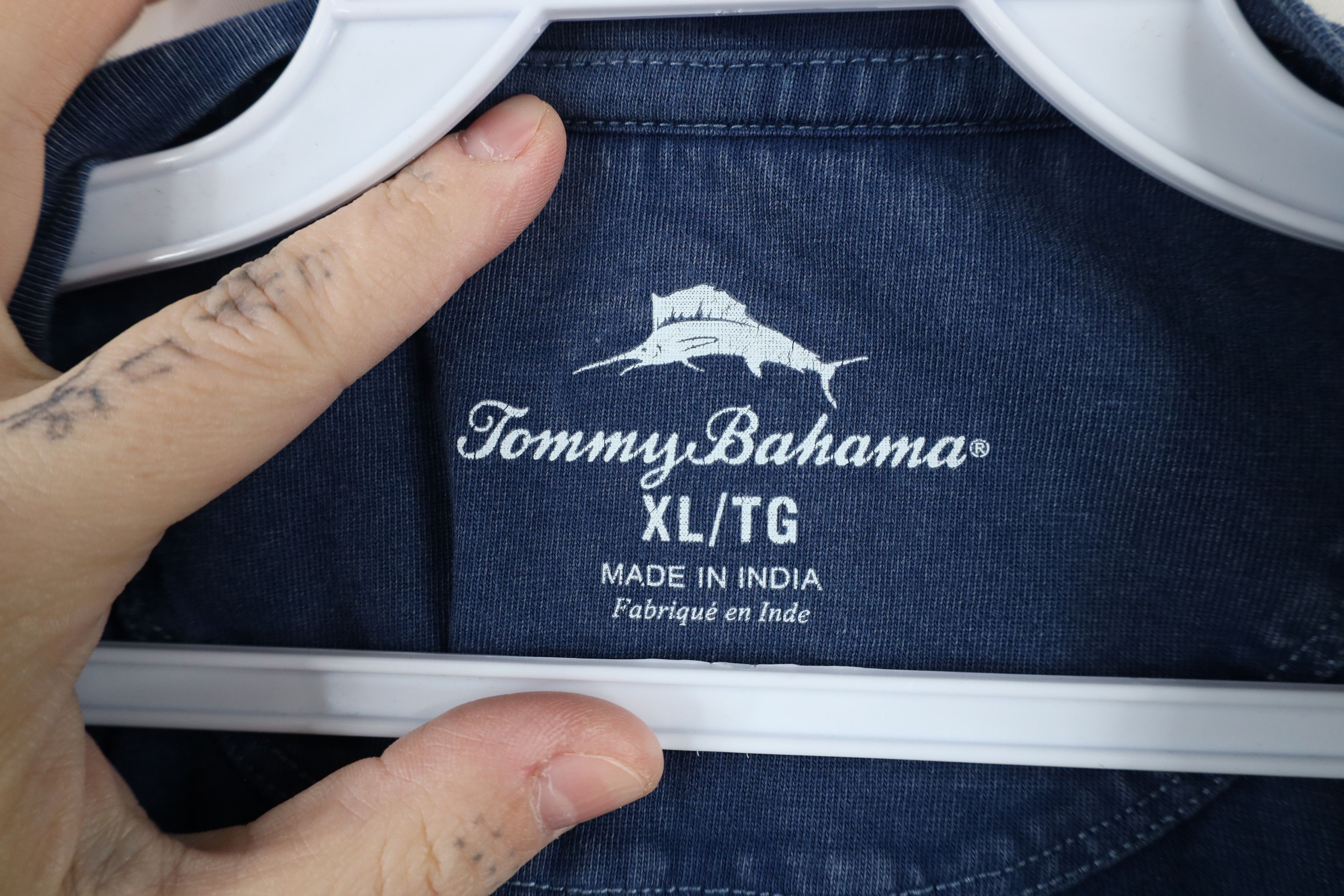 Tommy Bahama × Vintage Tommy Bahama Stonewash Short Sleeve Henley T-Shirt Blue Size US XL / EU 56 / 4 - 7 Thumbnail