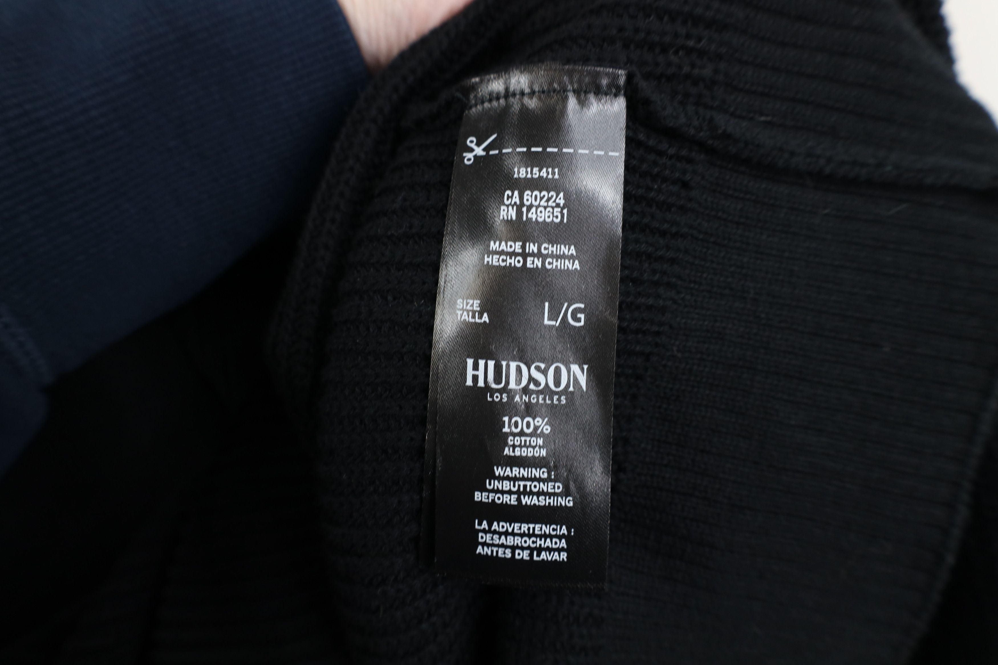 Vintage Hudson Jeans Blank Chunky Ribbed Knit Cardigan Sweater Black Size L / US 10 / IT 46 - 9 Thumbnail
