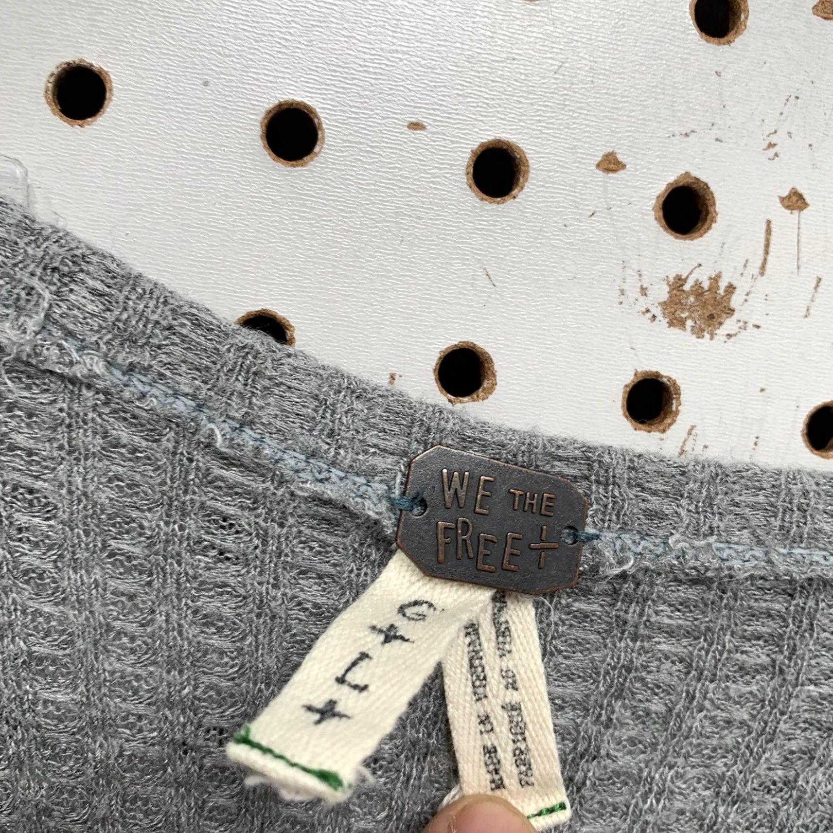 Vintage We the Free People Laguna Thermal Top Womens Large Waffle Knit Oversized Size L / US 10 / IT 46 - 5 Thumbnail