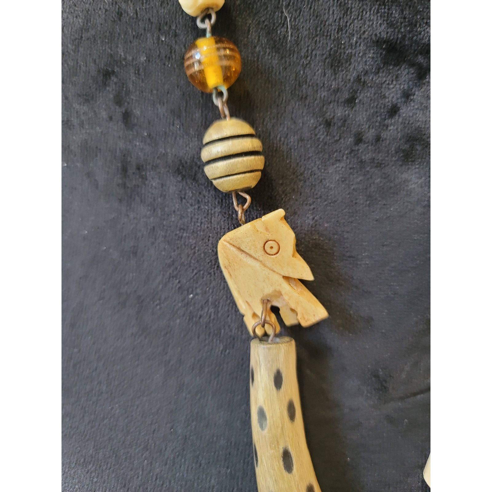 The Unbranded Brand Tribal Carved Animal Bead Necklace Handmade Beaded Long Boho Size ONE SIZE - 5 Thumbnail