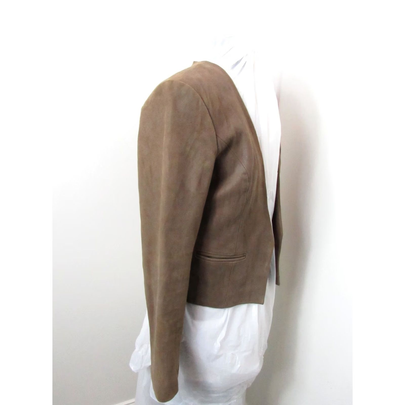 Joie Joie Women's Brown Taupe Leather Jacket Size Medium J771-4745 Size M / US 6-8 / IT 42-44 - 7 Thumbnail