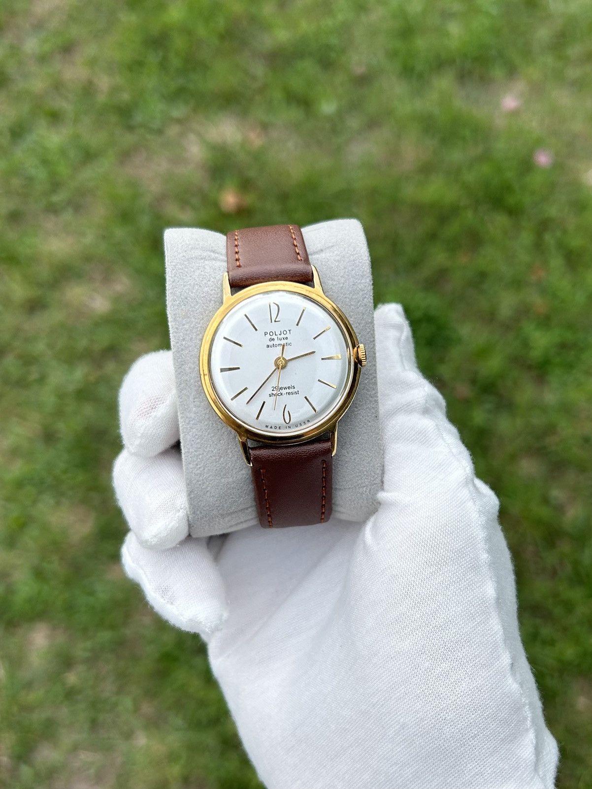 Vintage Watch Poljot De Luxe Automatic Ussr Soviet 1980S in White, Men's