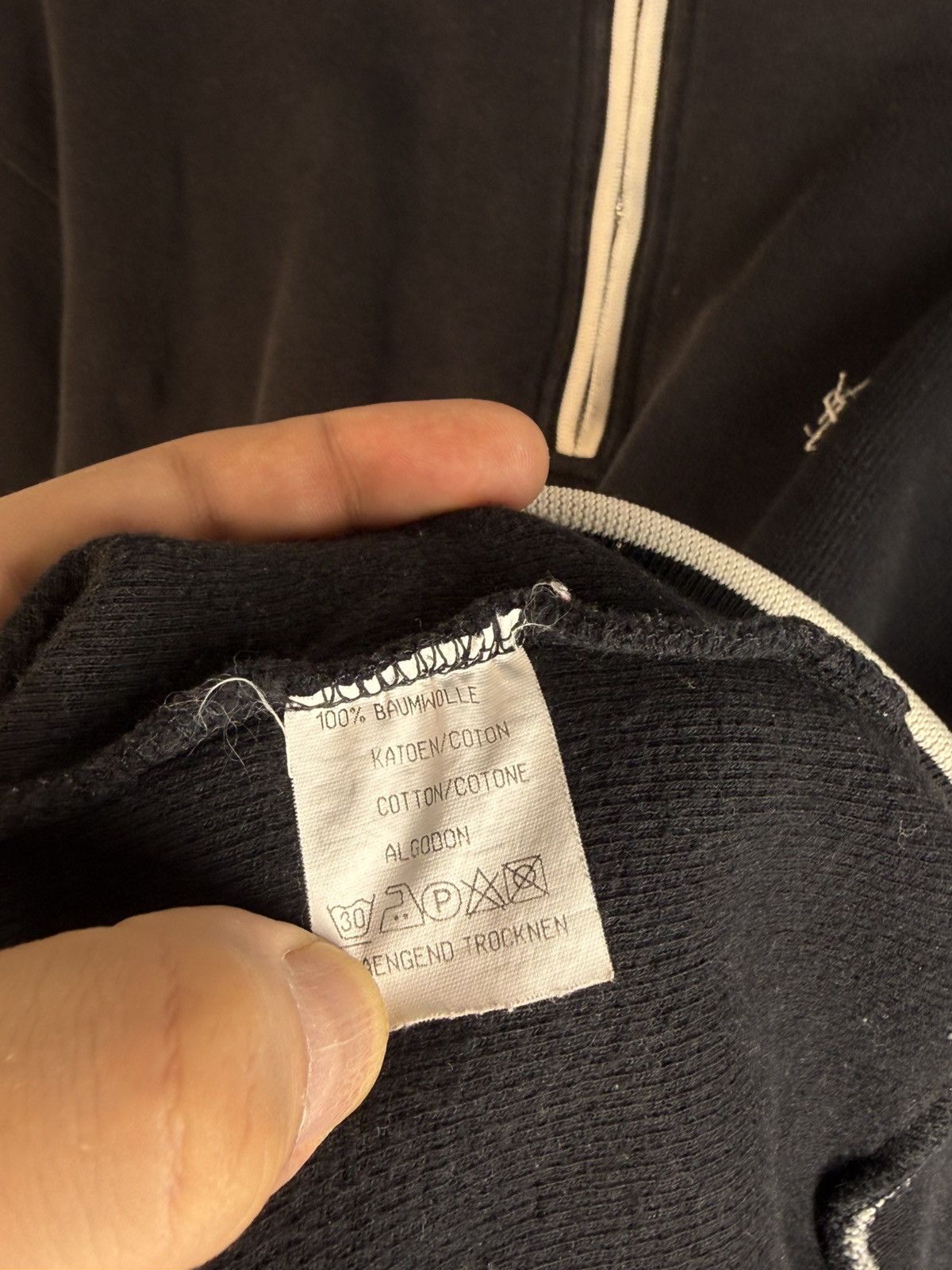 Yves Saint Laurent 90s YSL Sweatshirt 1/4 Quarter Zip Black Vintage Sweater Size US XXL / EU 58 / 5 - 5 Thumbnail