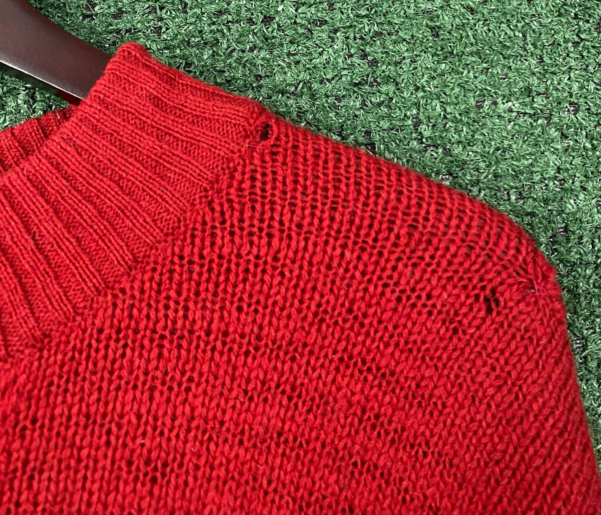 Benetton 80’s Benetton 100% Wool 3D Knit Distressed Sweater Medium Size US M / EU 48-50 / 2 - 6 Thumbnail