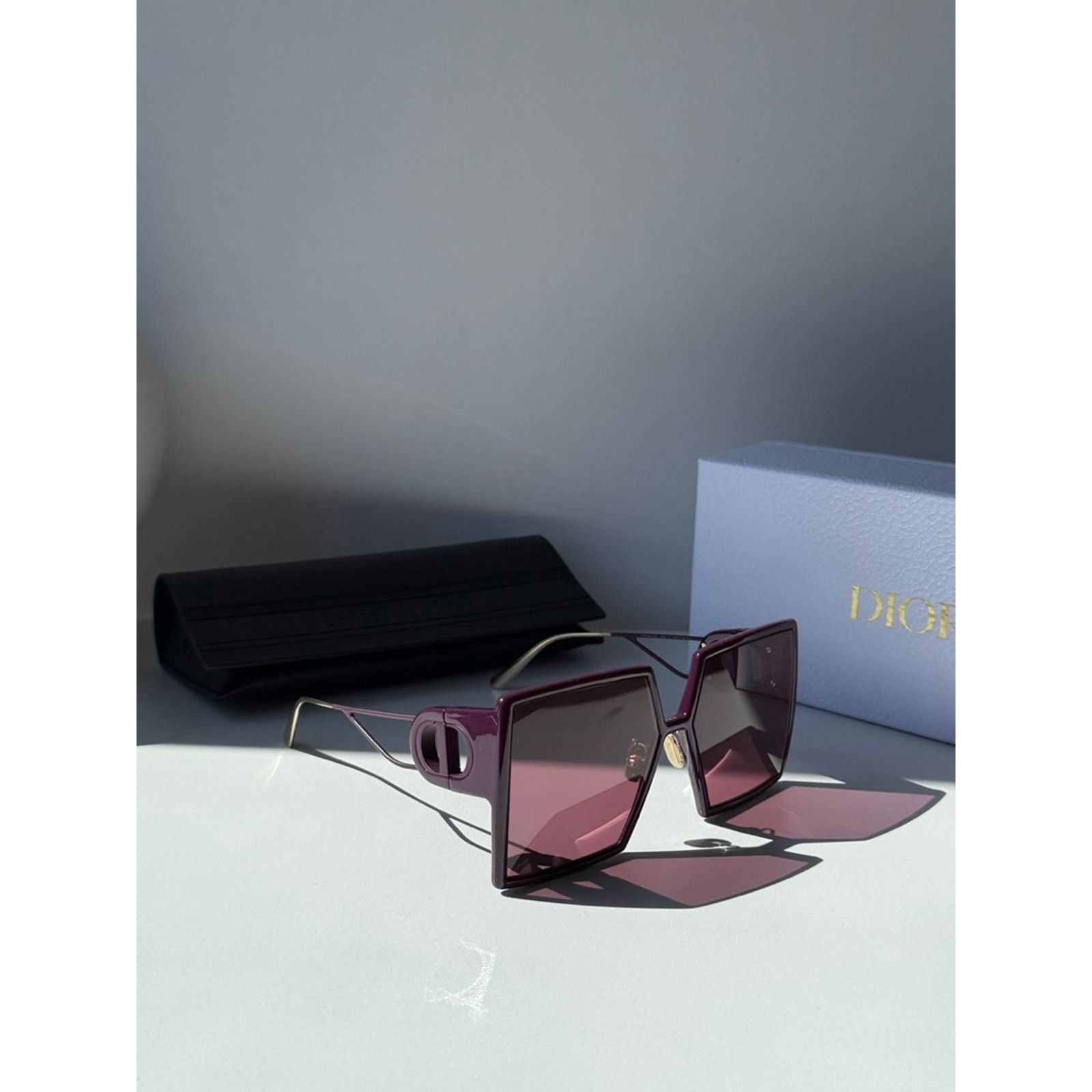 NEW Dior 30Montaigne SU Bordeaux Oversized Square Sunglasses