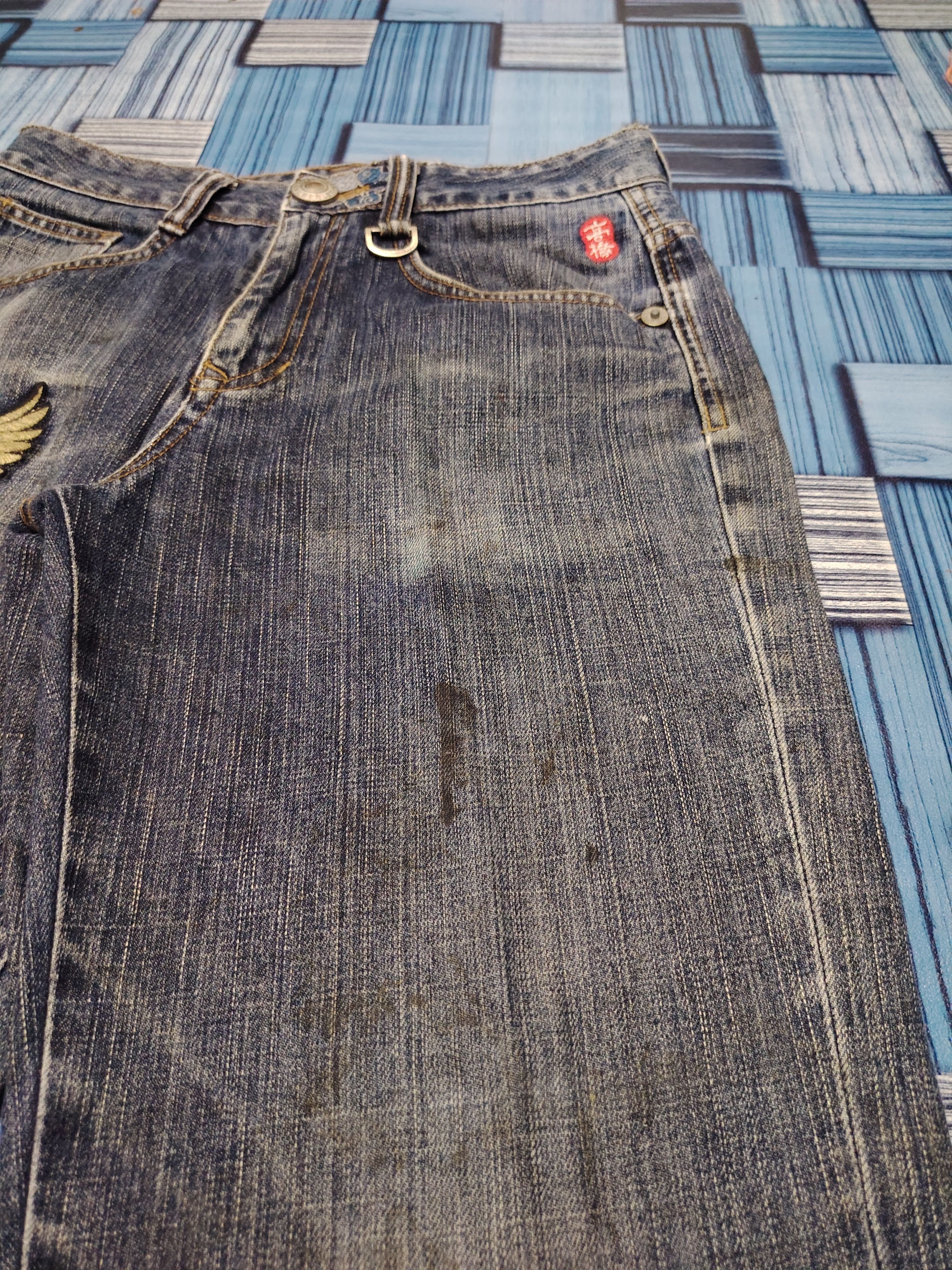 Samurai Jeans Japanese Osaka Big Train Embroidery Eagle Jeans Size US 28 / EU 44 - 10 Thumbnail