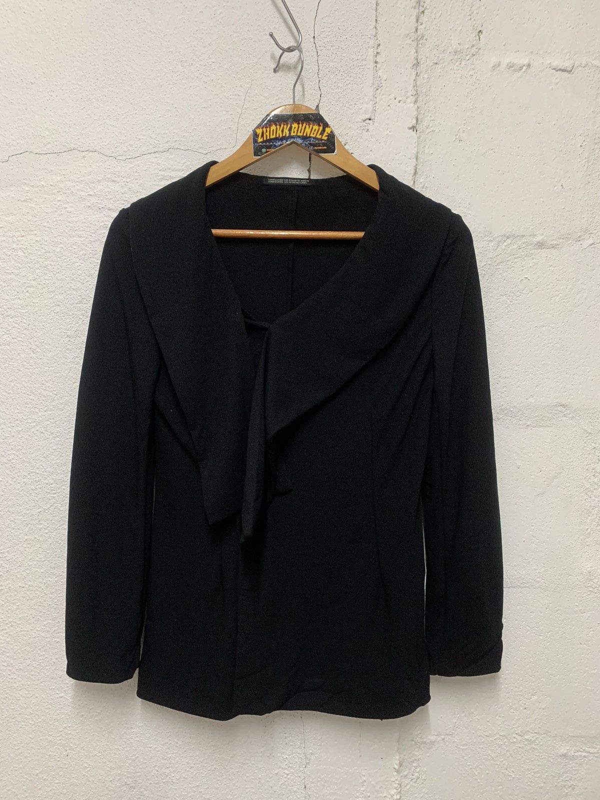Yohji Yamamoto Yohji Yamamoto Laine Wool Drape Collar Jacket Size XS / US 0-2 / IT 36-38 - 2 Thumbnail
