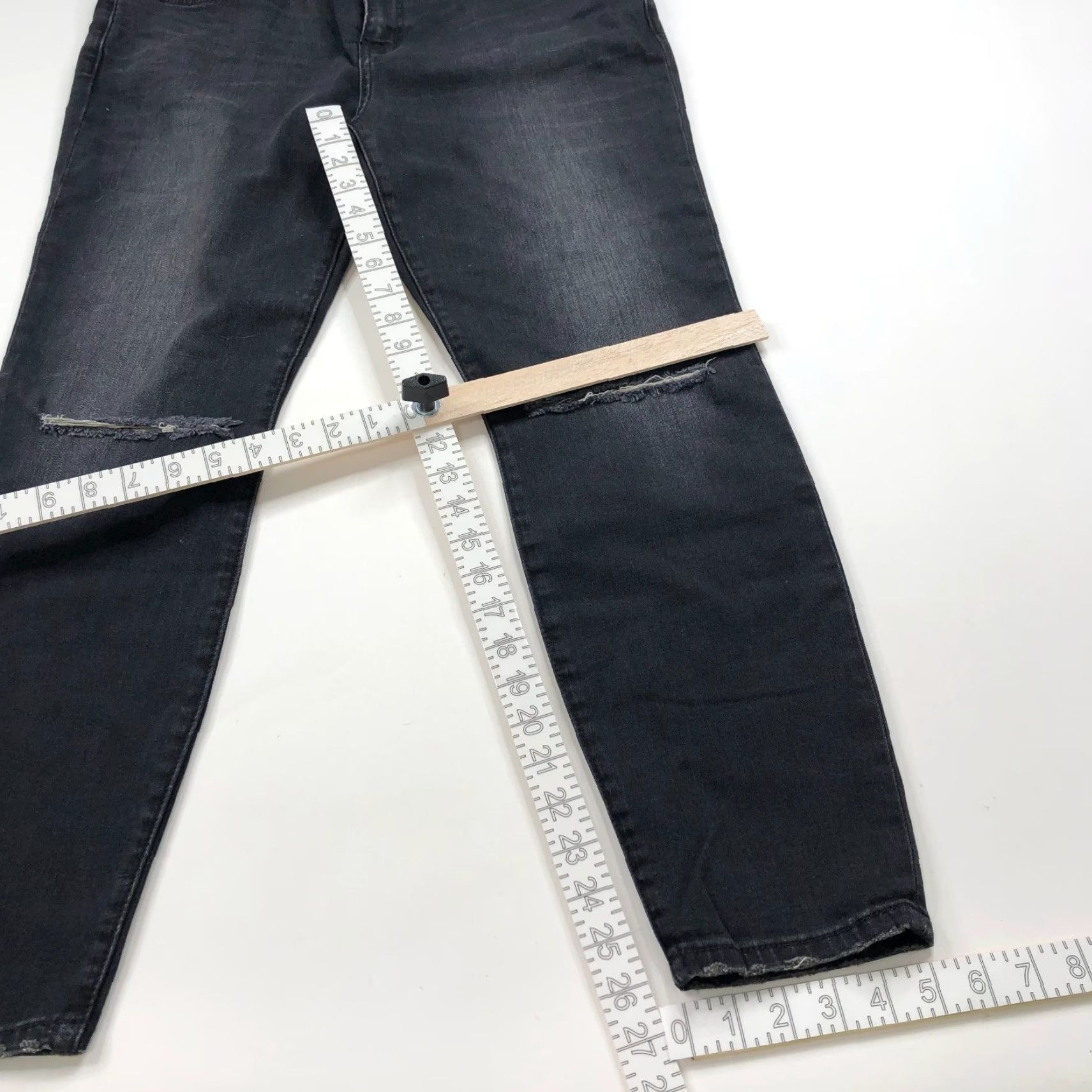 Vintage Current/Elliott Stiletto Jeans Black Mid Rise Denim 32 Regular Women’s 5-Pocket Cotton Blend Jeans Retro Ready List Size 24" / US 00 / IT 34 - 4 Thumbnail