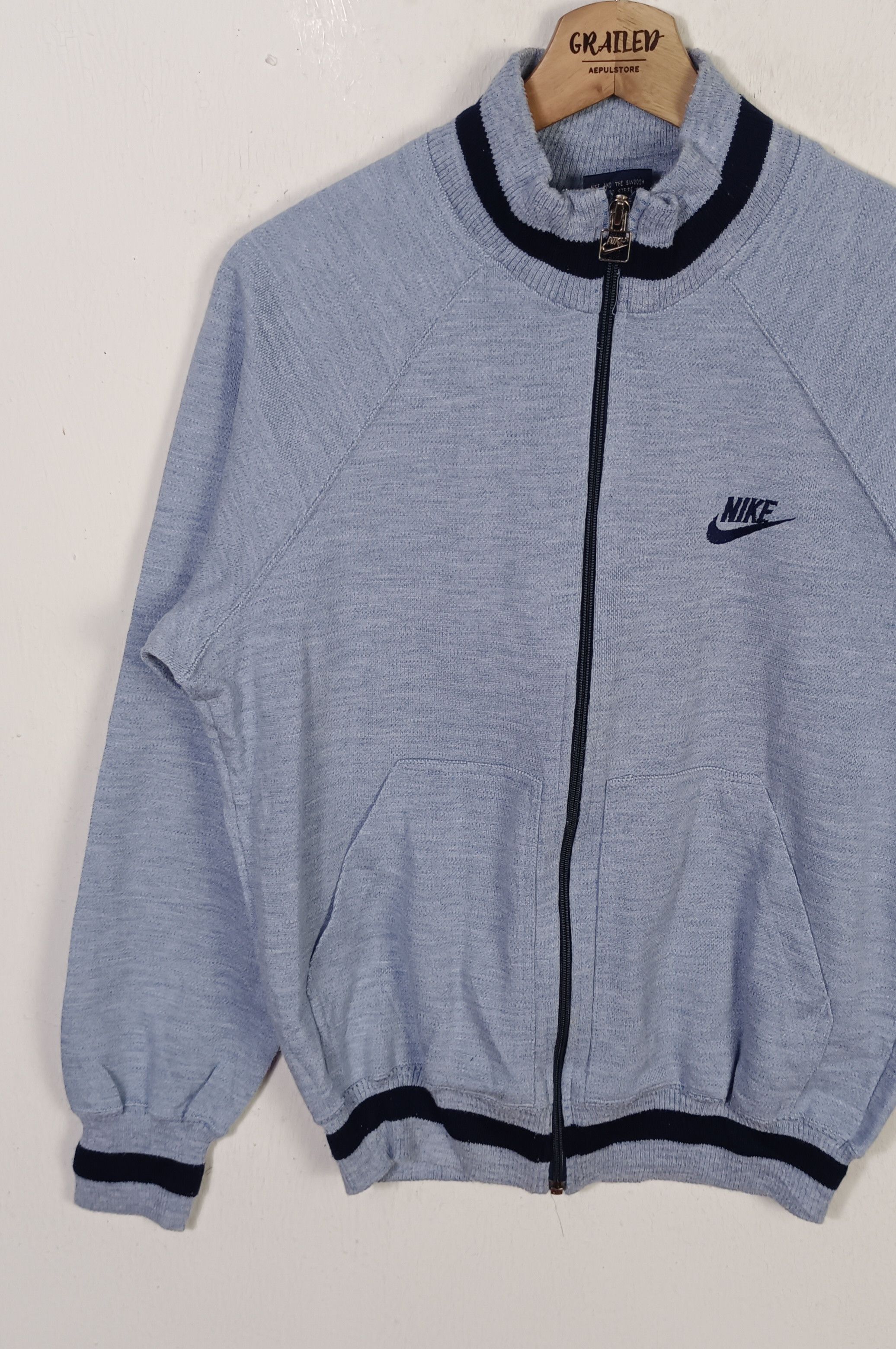 Nike Vintage 80an🔥 Nike Tracktop Swoosh Embroidered Logo Jacket Size US M / EU 48-50 / 2 - 3 Thumbnail