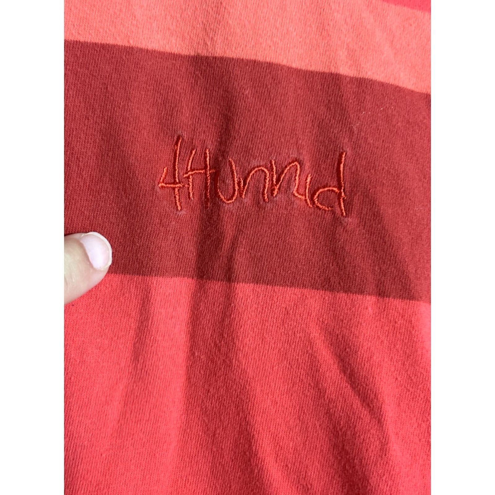 Vintage 4 Hunnid T-Shirt Short Sleeve Large Red Striped Stains Men Pro Regular Size L Size US L / EU 52-54 / 3 - 5 Thumbnail