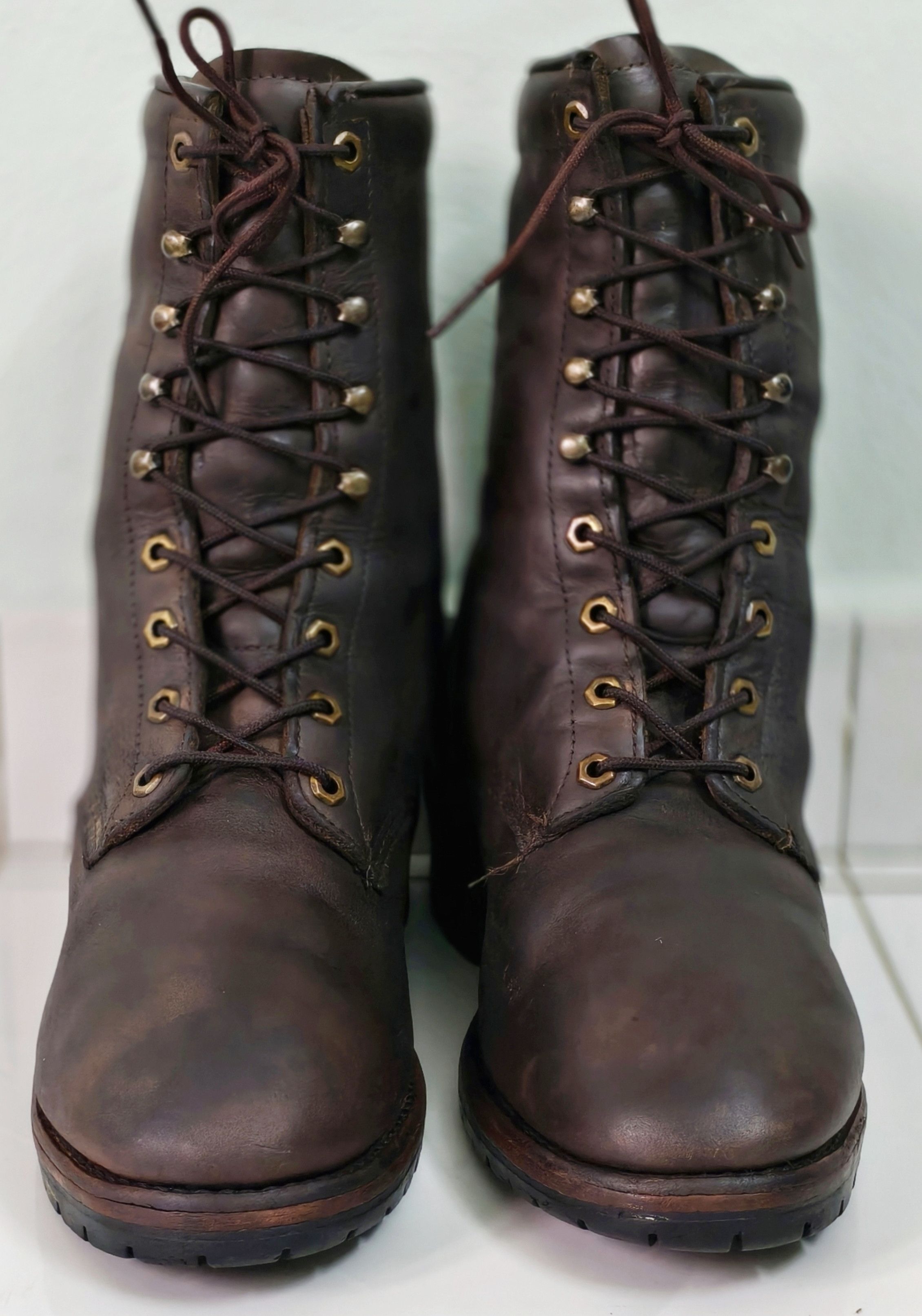 Chippewa CHIPPEWA 20090 Logger Boots Men's Brown Leather Vibram Sole Size US 12 / EU 45 - 3 Thumbnail