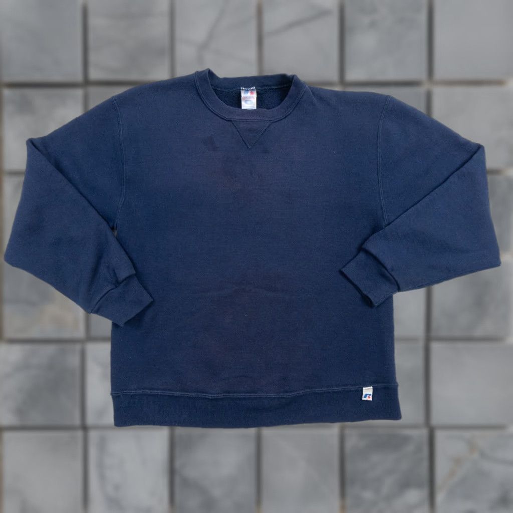 Russell Athletic VINTAGE Russell Athletic Sweatshirt Mens M Blue Crew Neck Pullover All Seasons Outdoor 90s Mens Size US M / EU 48-50 / 2 - 1 Thumbnail