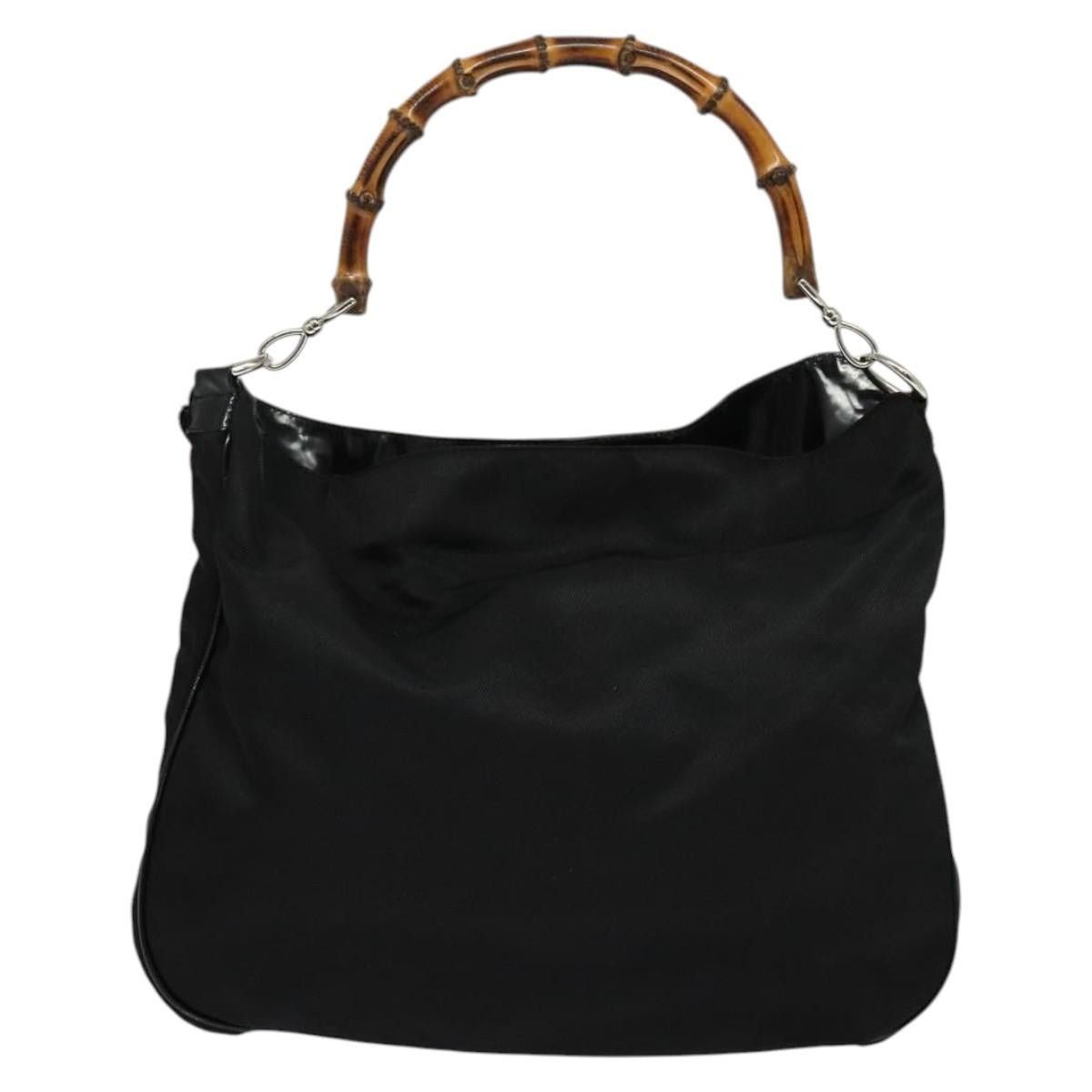 Gucci GUCCI Bamboo Hand Bag Nylon Black Silver 001 2404 001 2404 Size ONE SIZE - 2 Thumbnail