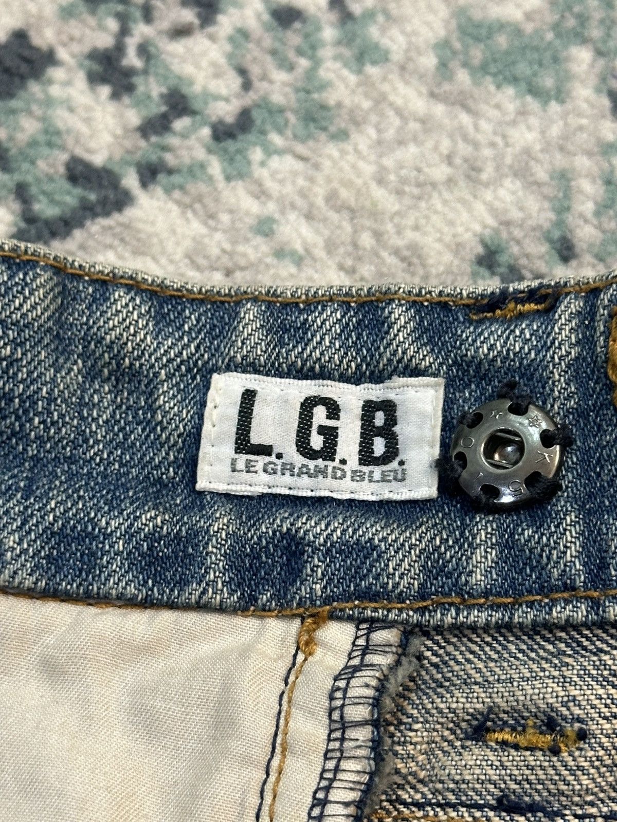 If Six Was Nine L.G.B Le Grande Bleu | Reconstructed Denim Distressed Bag Size ONE SIZE - 12 Thumbnail